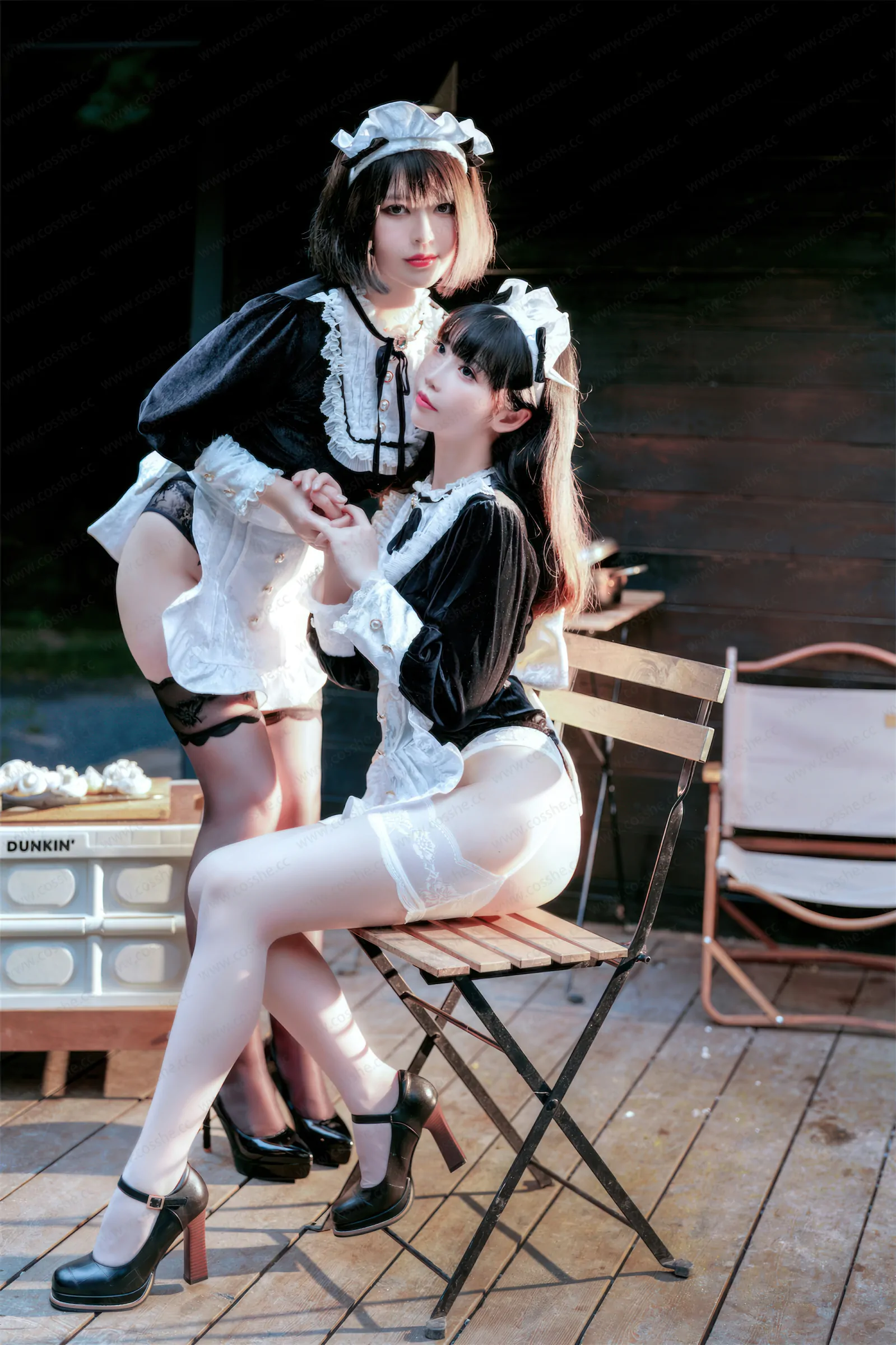 半半子面饼仙儿 – メイド姉妹 Cosplay-第71张