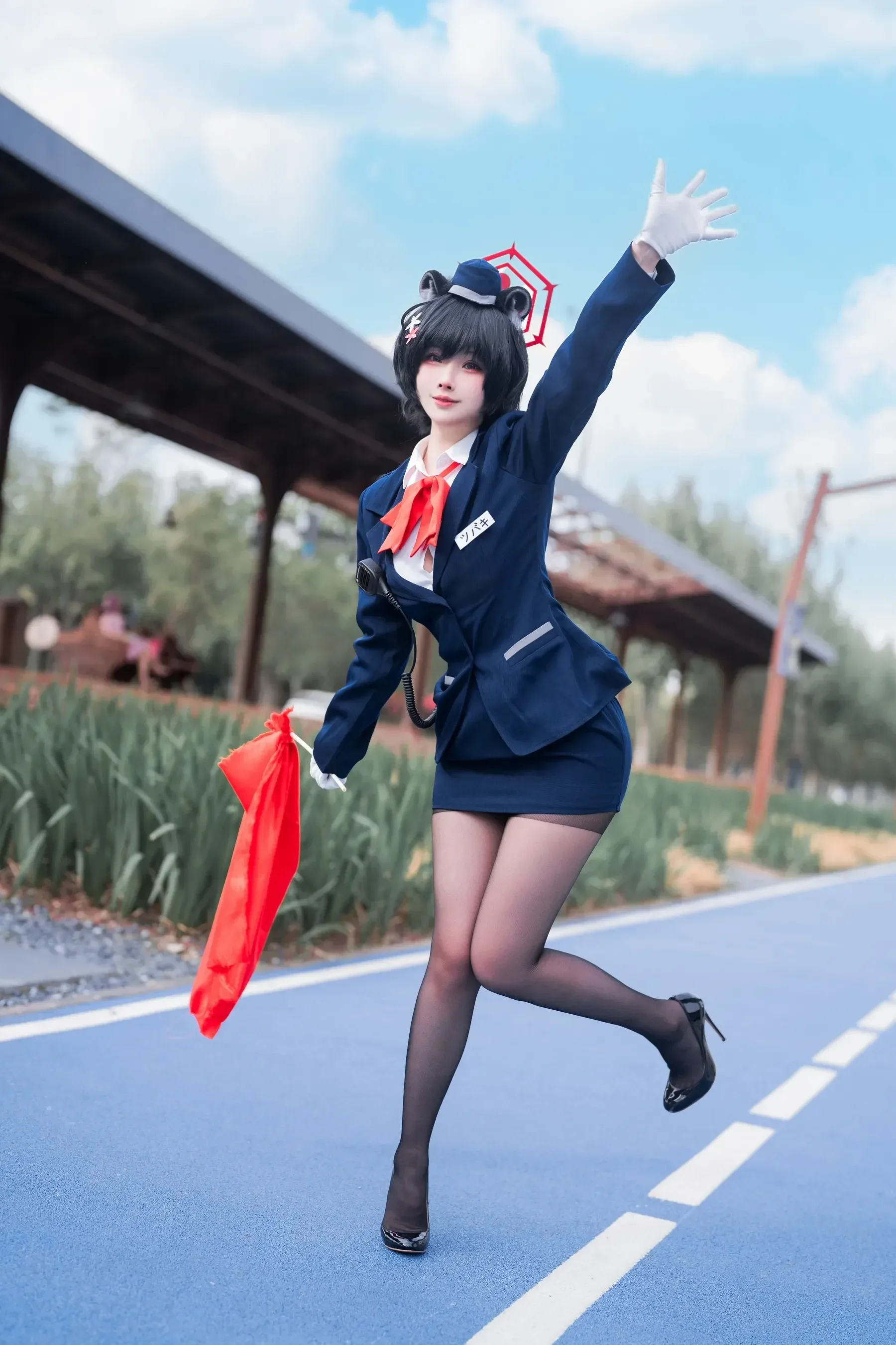 rioko凉凉子 – 蔚蓝档案 导游 椿 Cosplay-第1张