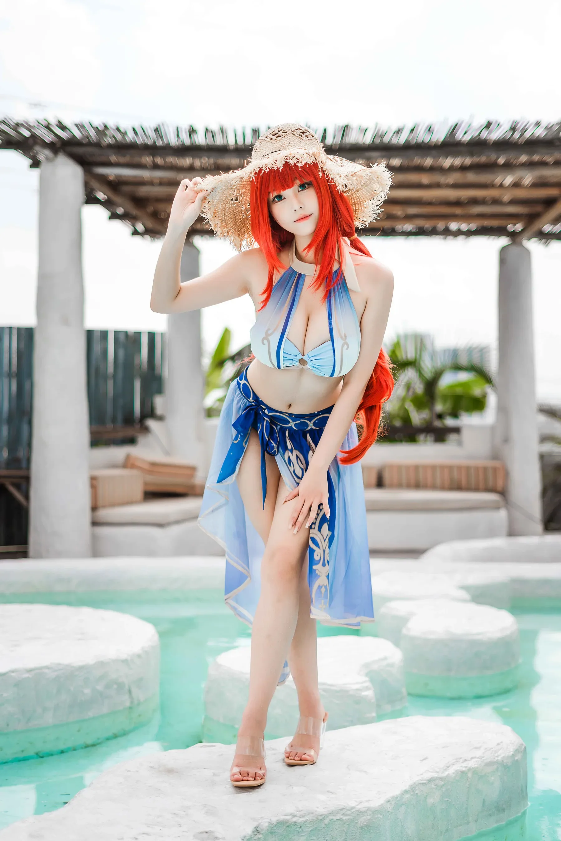 蜜汁猫裘 – 原神 妮露泳装 Cosplay-第1张