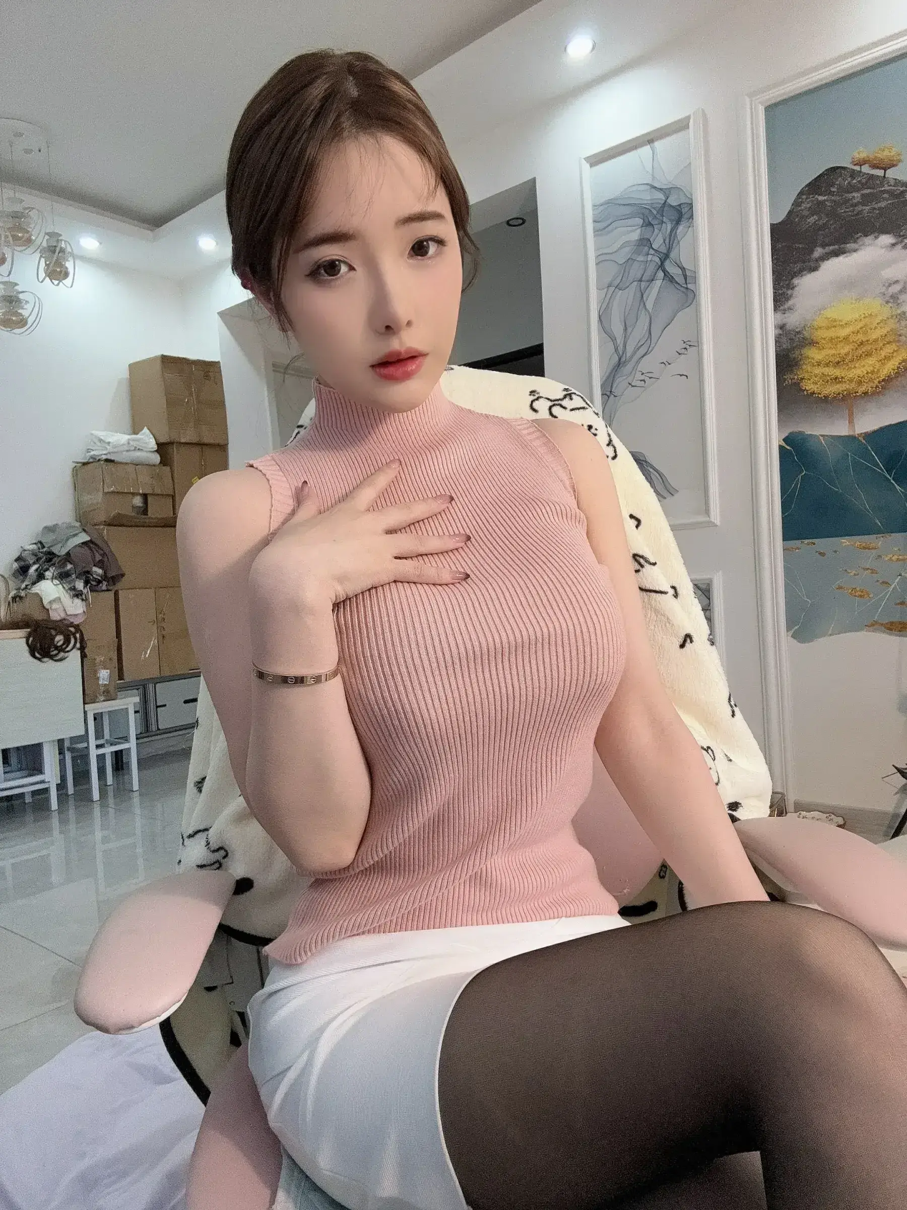 雯妹不讲道理 – 520女友本-黑丝背心包臀裙 Cosplay-第26张