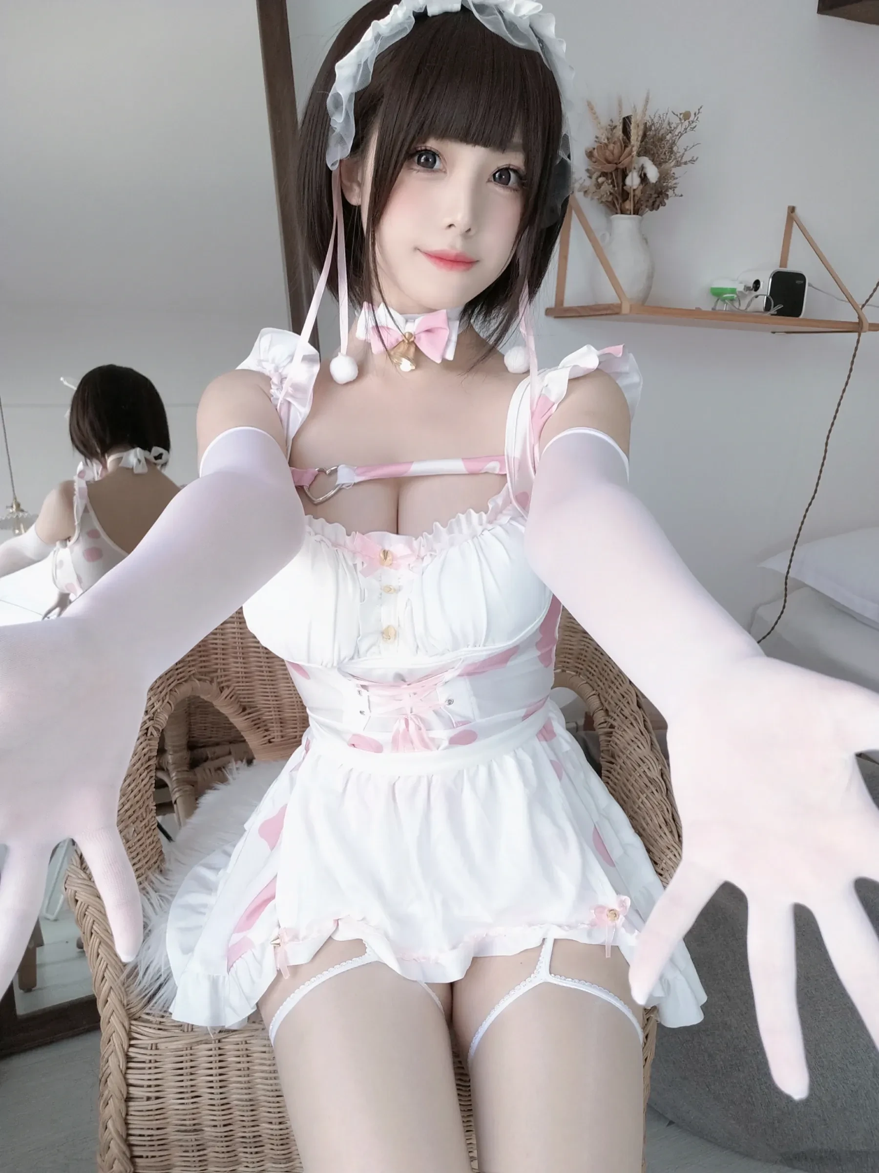 蜜汁猫裘 – 奶牛兔女仆 Cosplay-第38张