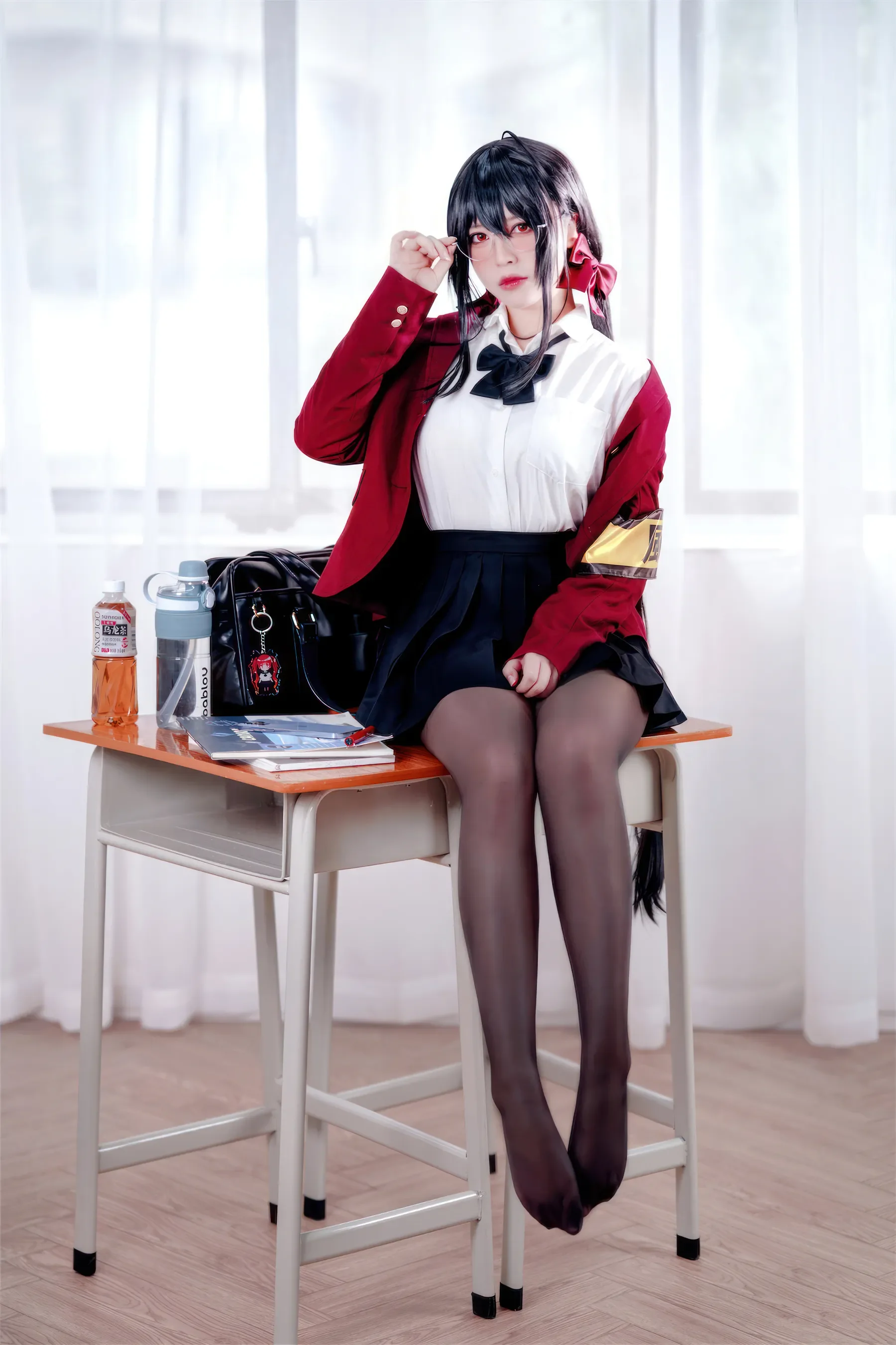 半半子 – 大凤 风纪委员 Cosplay-第22张