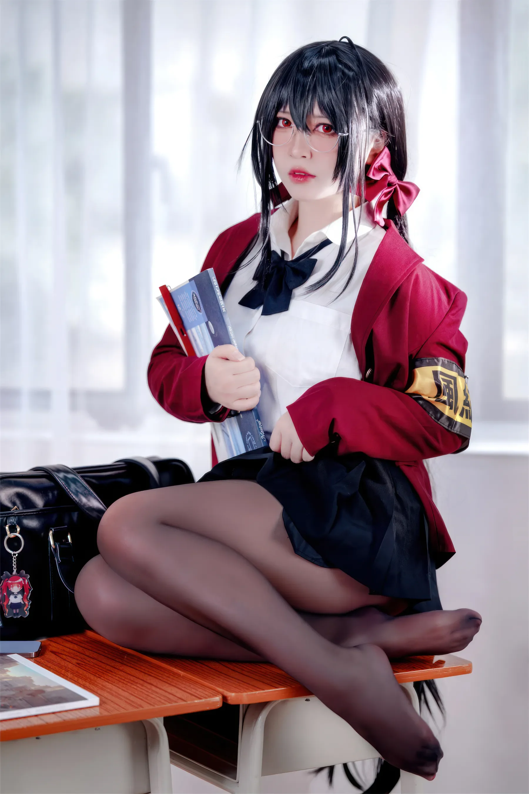 半半子 – 大凤 风纪委员 Cosplay-第21张