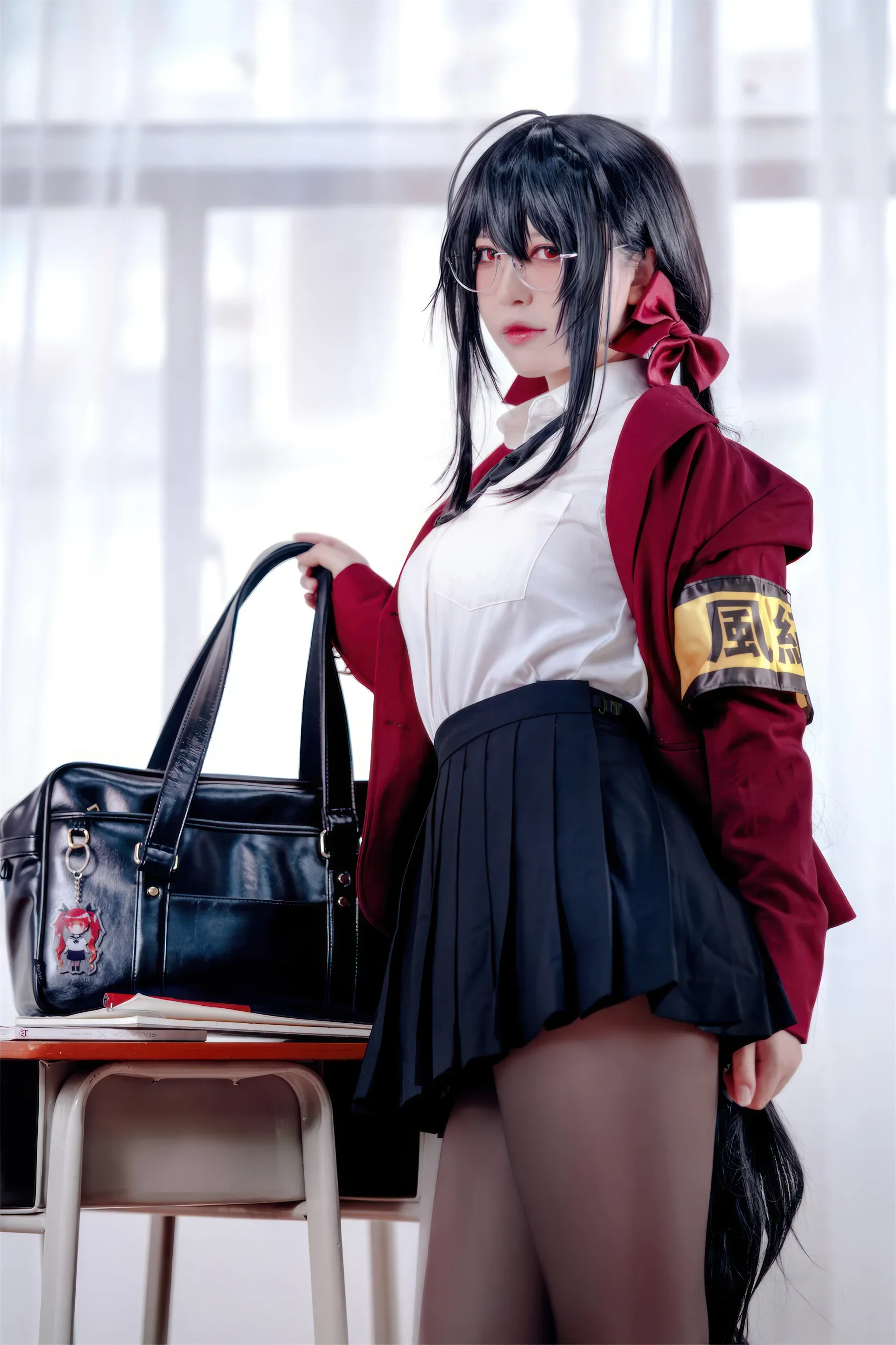 半半子 – 大凤 风纪委员 Cosplay-第26张
