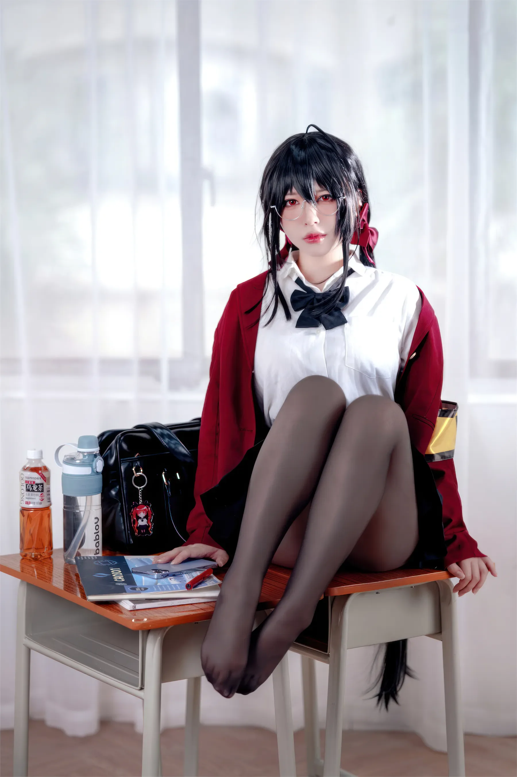 半半子 – 大凤 风纪委员 Cosplay-第23张