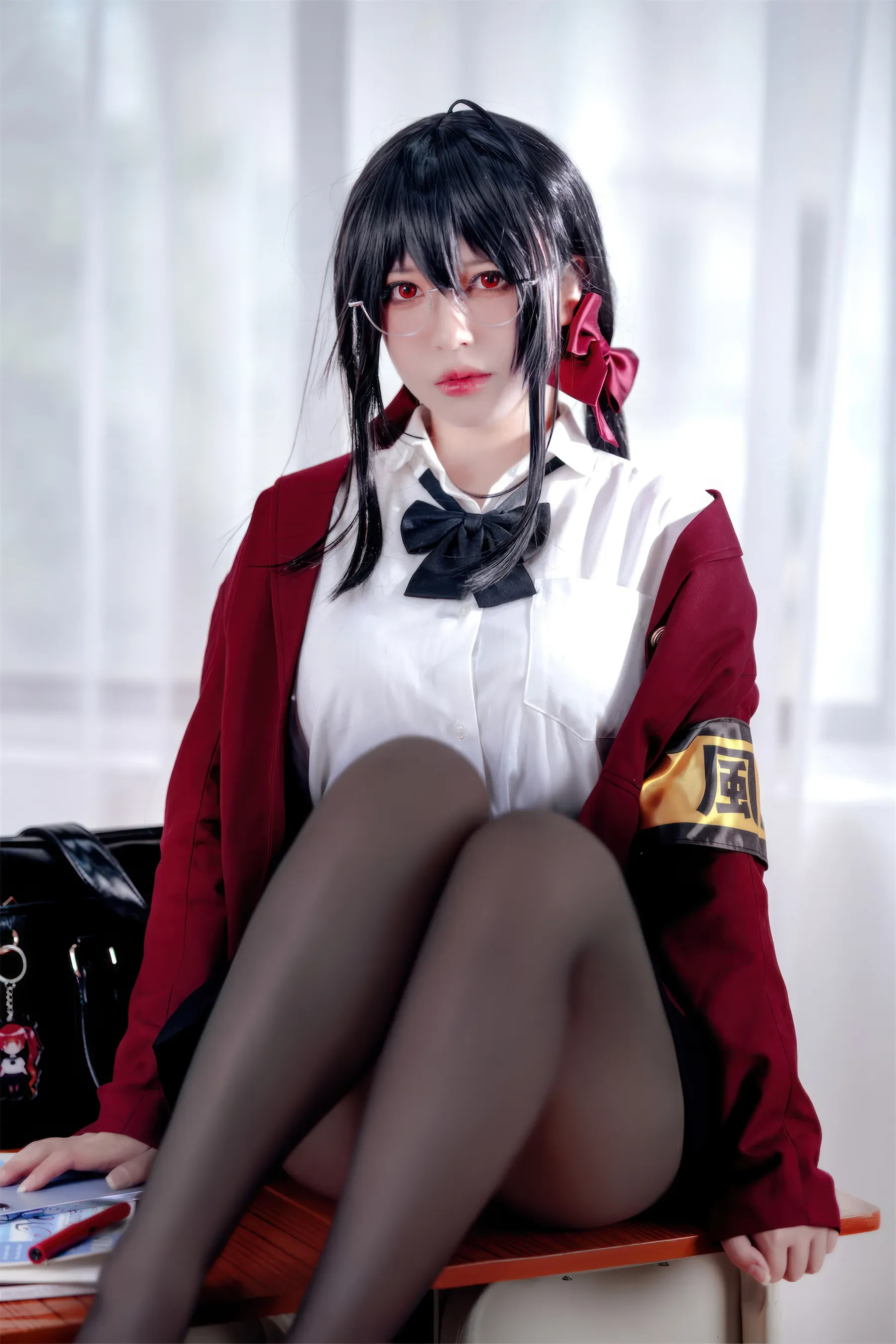 半半子 – 大凤 风纪委员 Cosplay-第24张