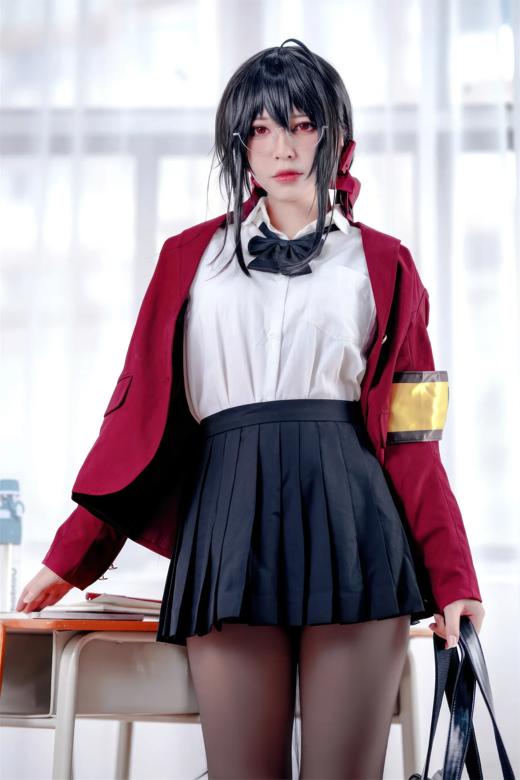 半半子 – 大凤 风纪委员 Cosplay-第28张