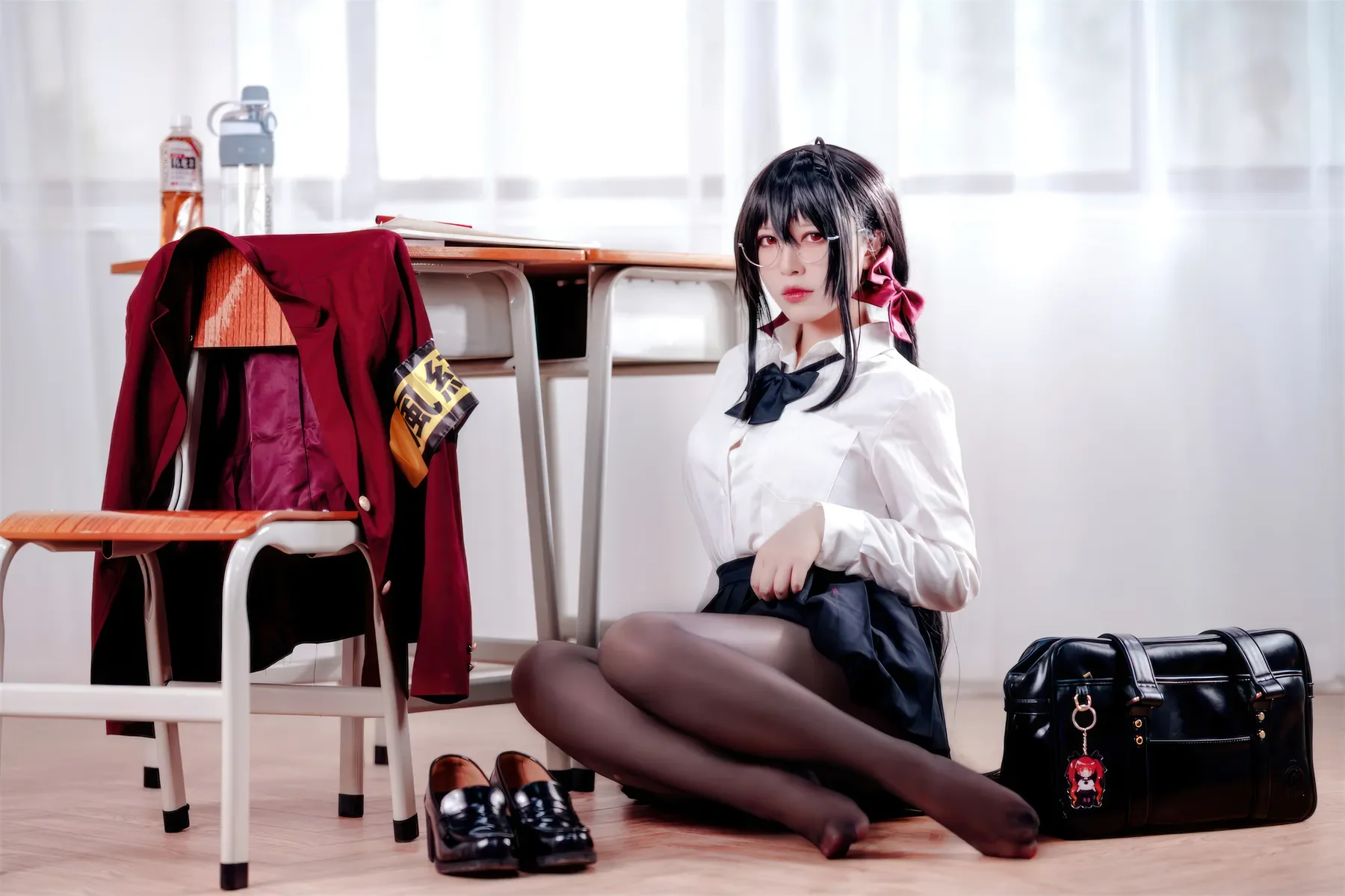 半半子 – 大凤 风纪委员 Cosplay-第30张