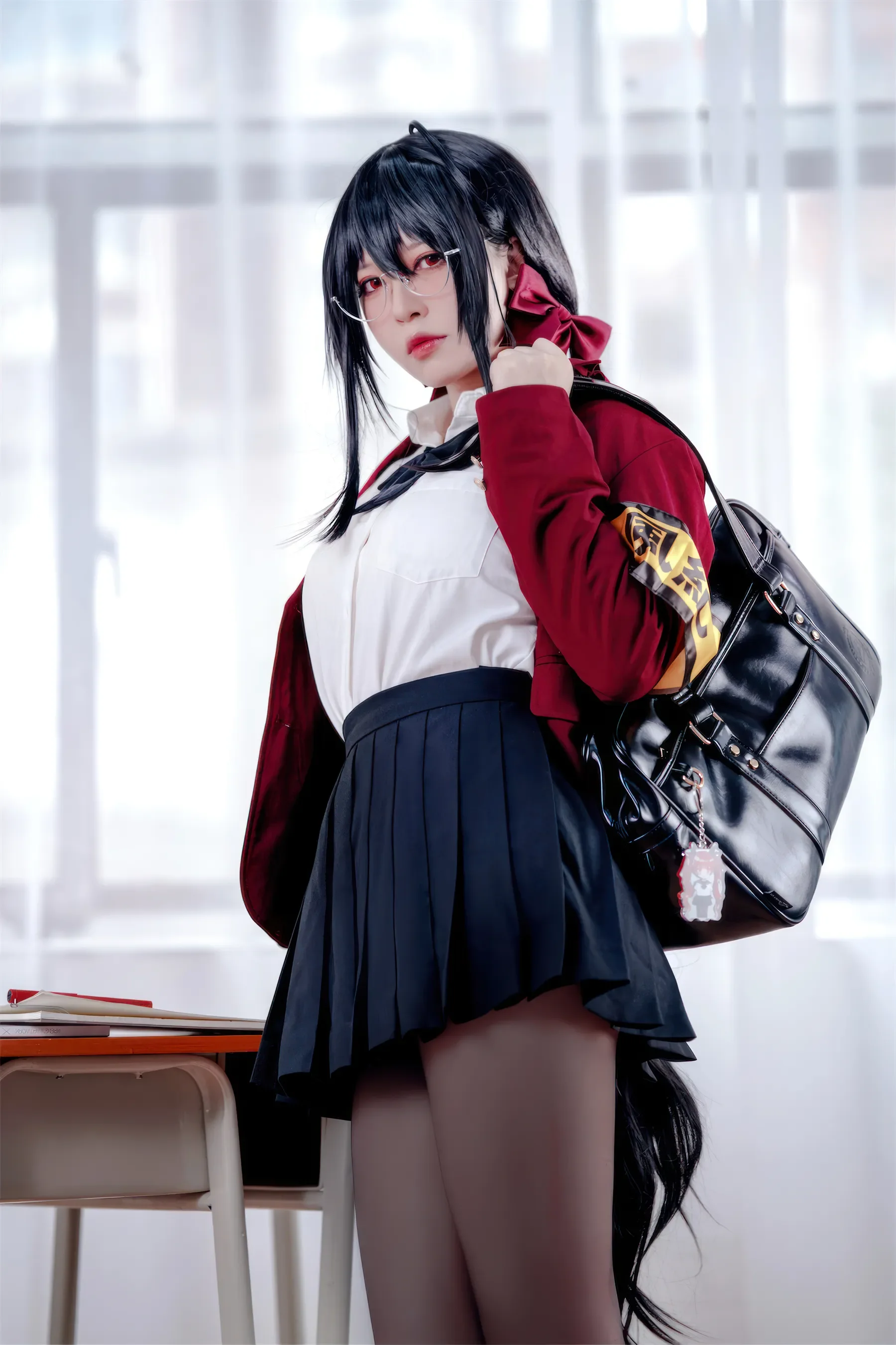 半半子 – 大凤 风纪委员 Cosplay-第27张