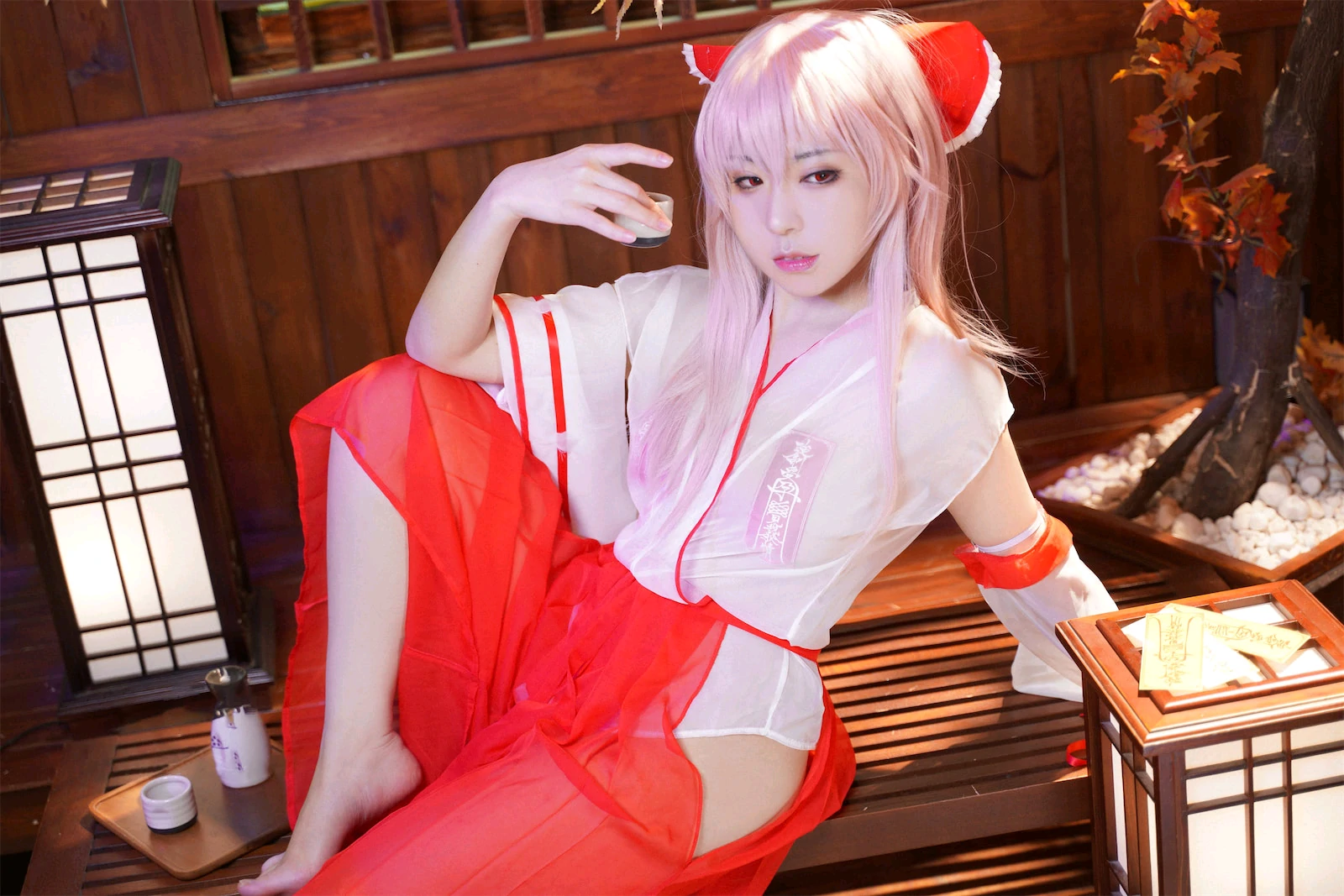 虎森森 – 巫女 Cosplay-第9张