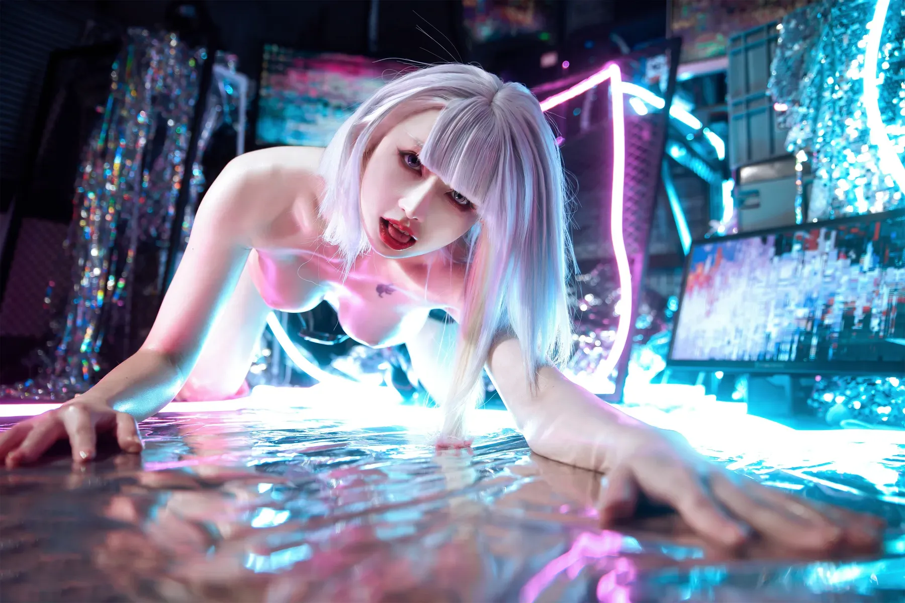 鹿八岁baby – 赛博朋克：边缘行者 露西 Cosplay-第24张