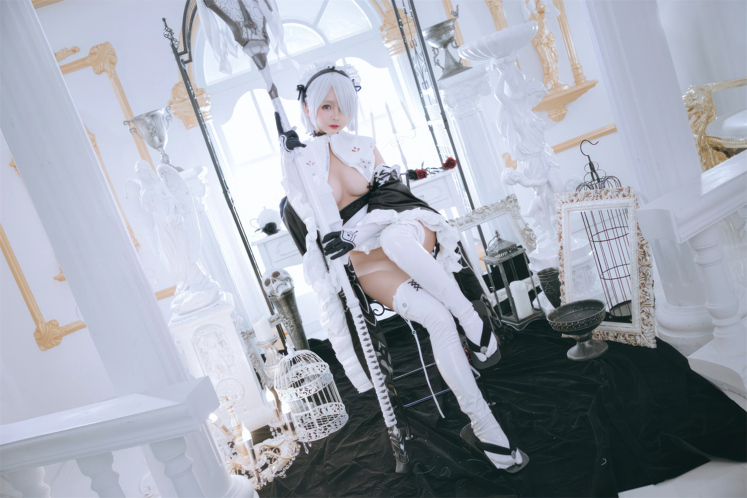 日奈娇 – 2B奶盖女仆 Cosplay-第11张
