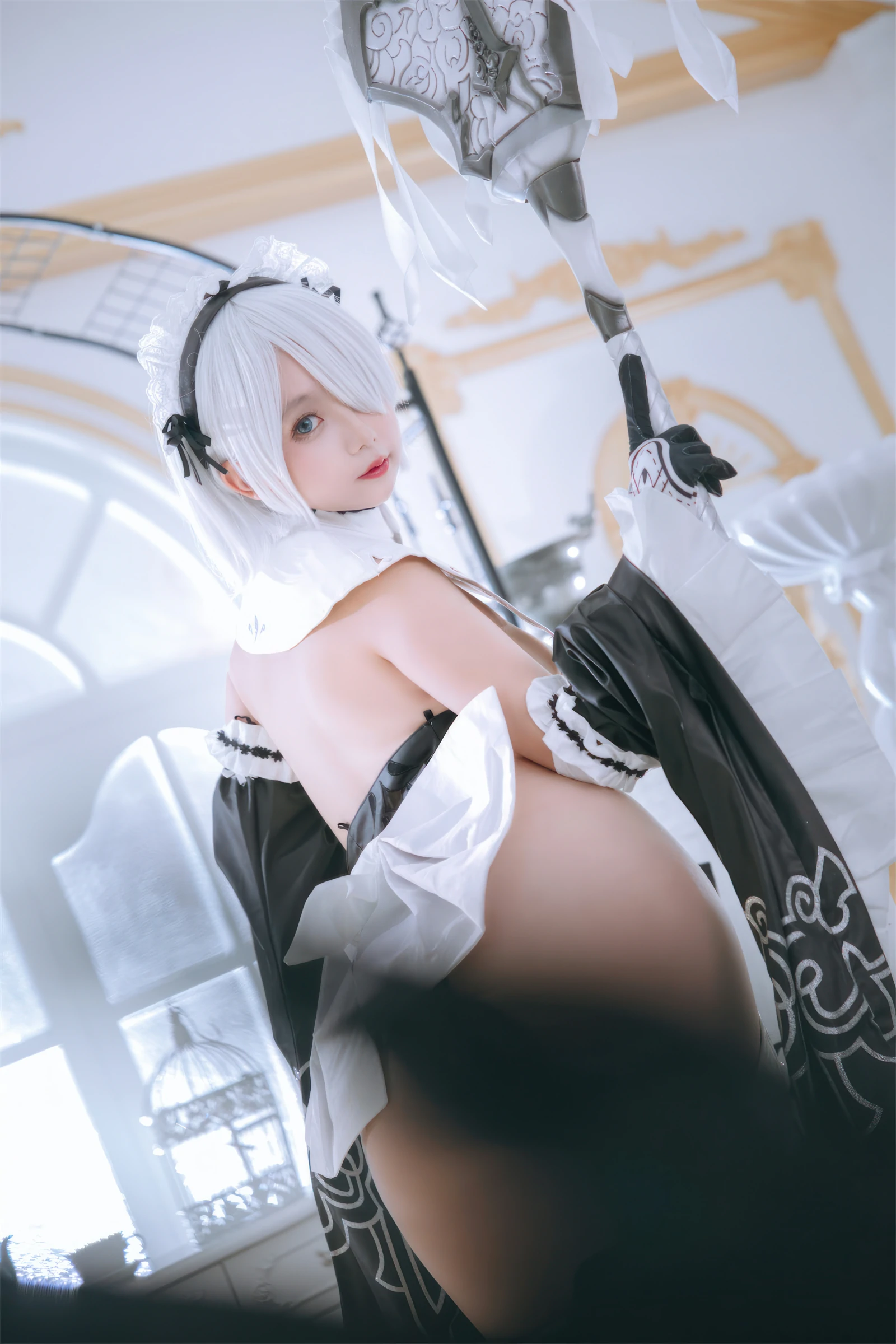 日奈娇 – 2B奶盖女仆 Cosplay-第14张
