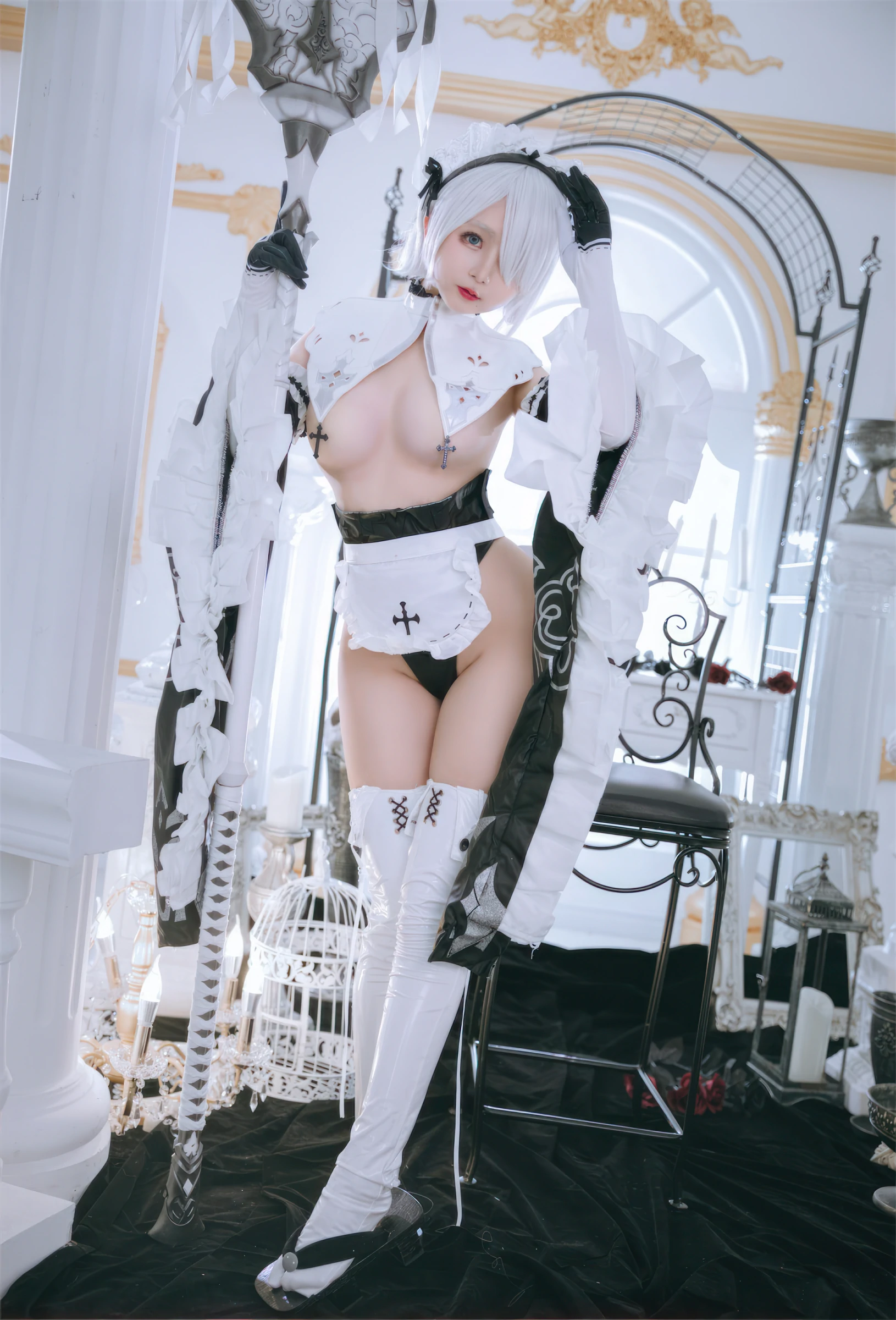 日奈娇 – 2B奶盖女仆 Cosplay-第15张