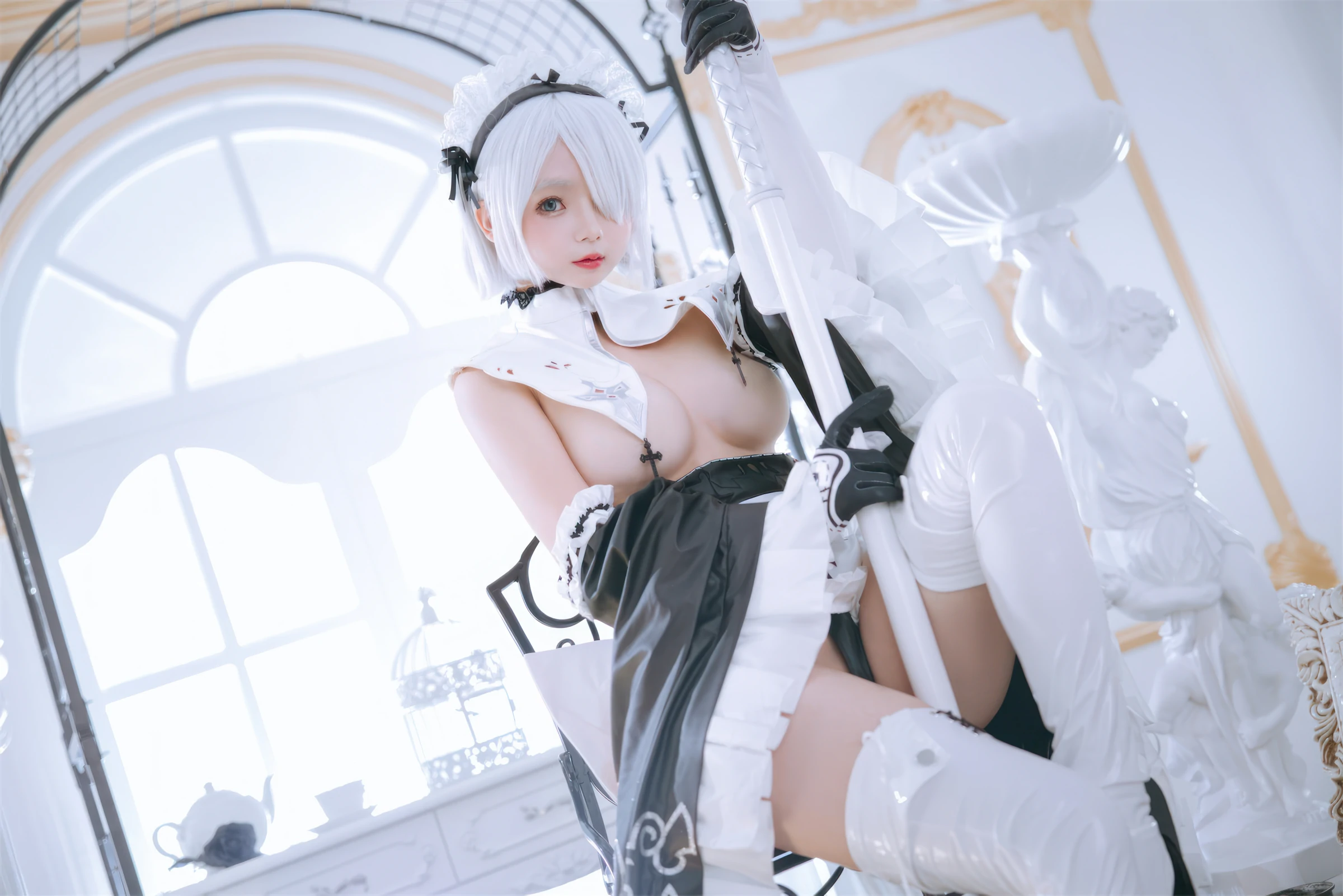 日奈娇 – 2B奶盖女仆 Cosplay-第19张