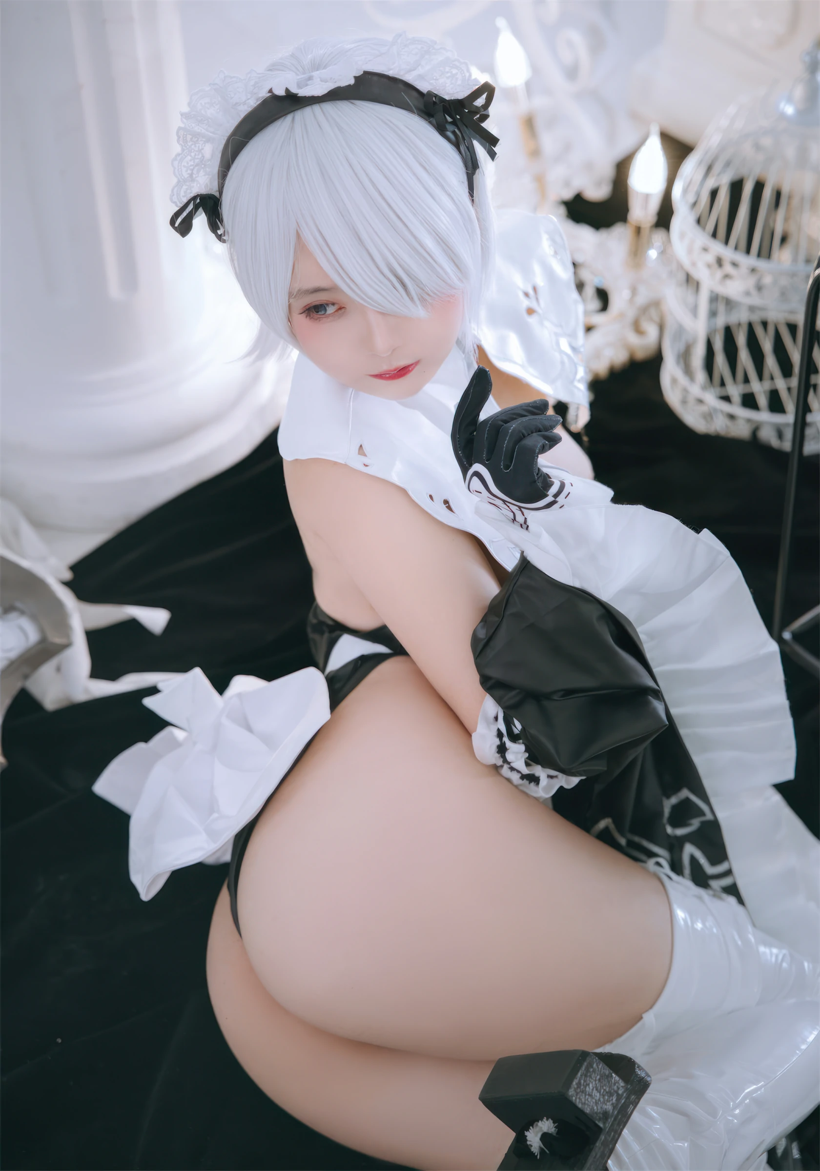 日奈娇 – 2B奶盖女仆 Cosplay-第29张
