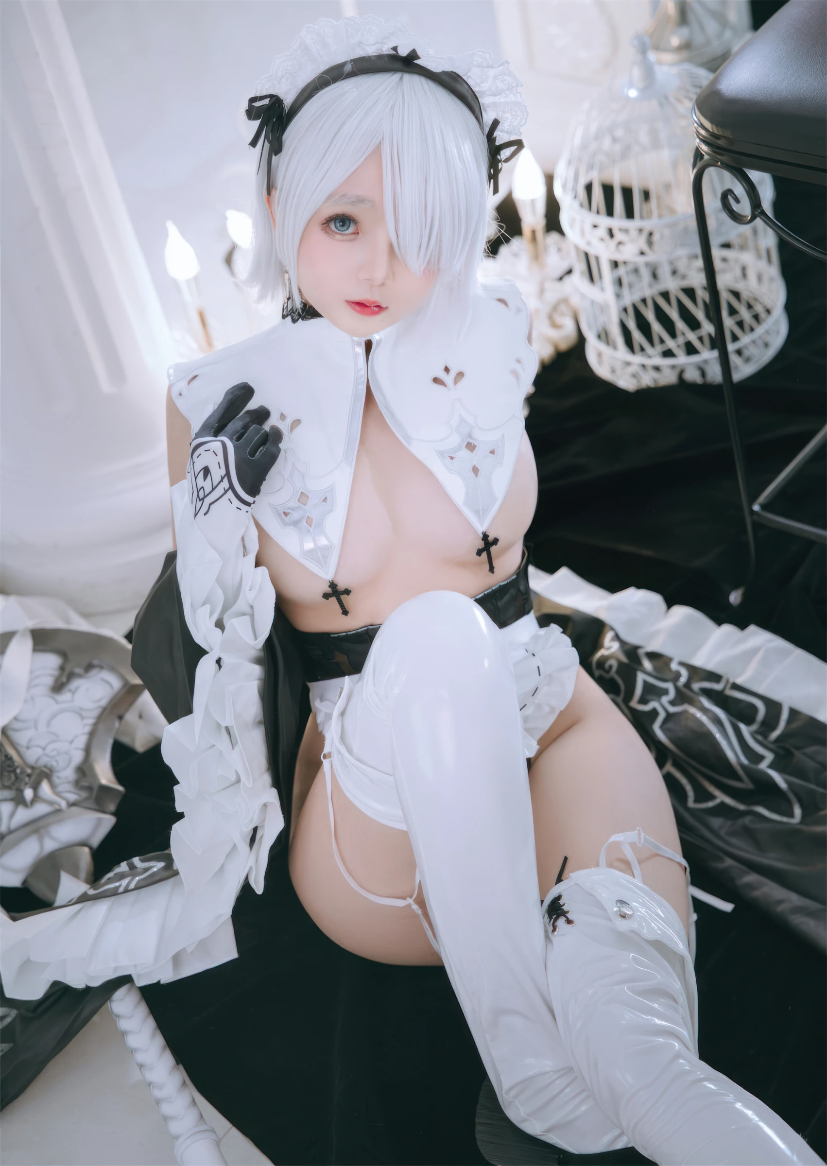 日奈娇 – 2B奶盖女仆 Cosplay-第30张