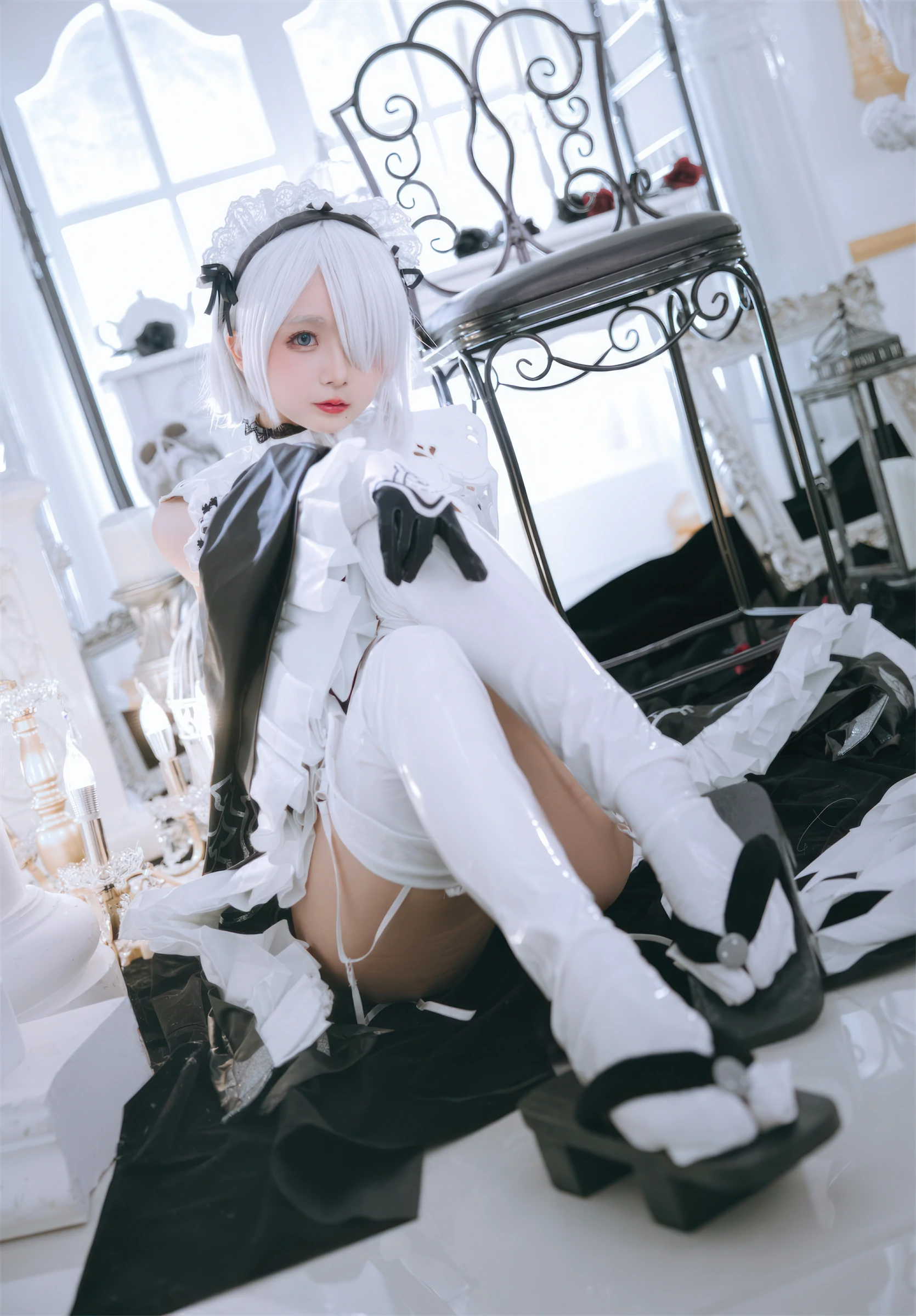 日奈娇 – 2B奶盖女仆 Cosplay-第35张
