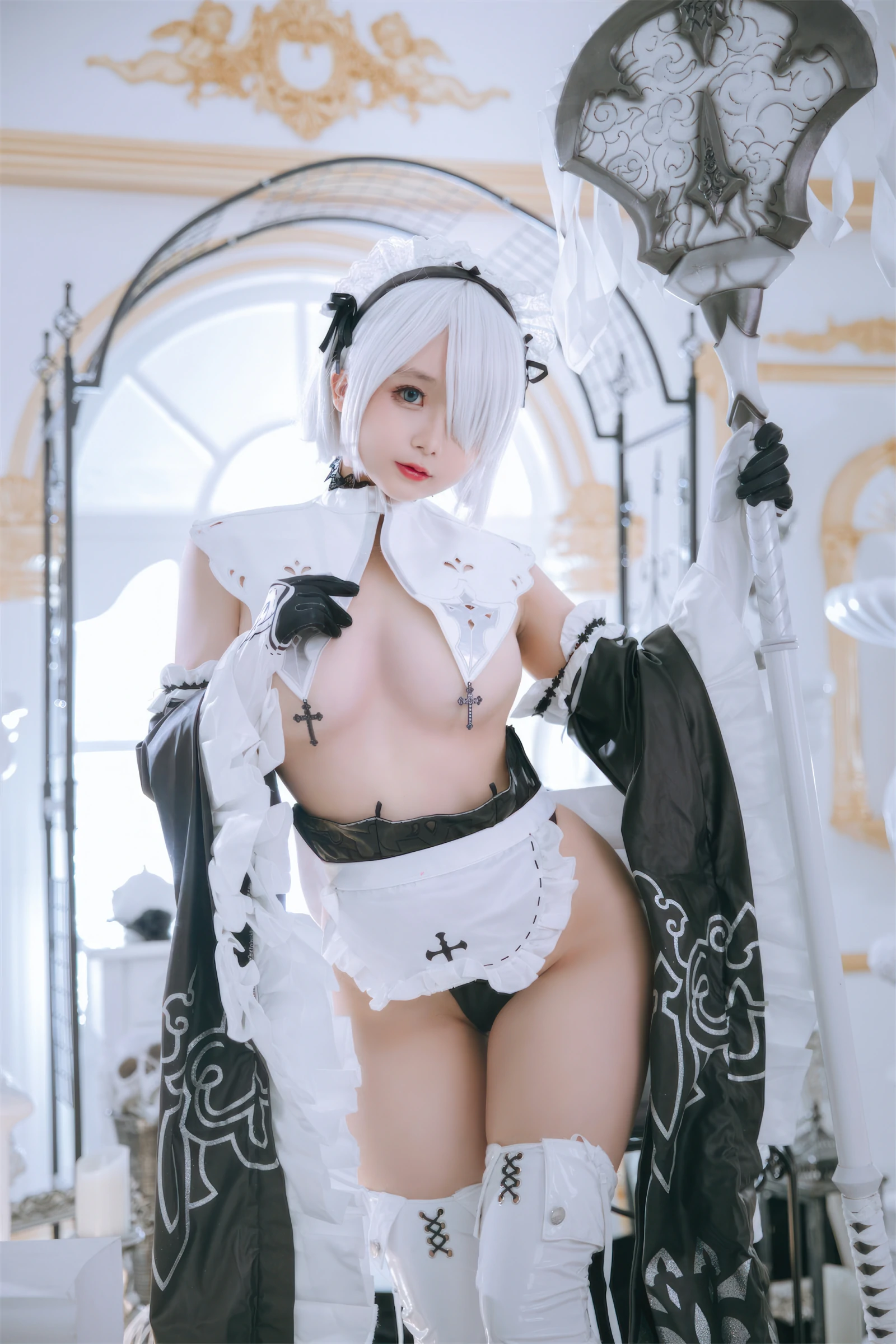 日奈娇 – 2B奶盖女仆 Cosplay-第43张