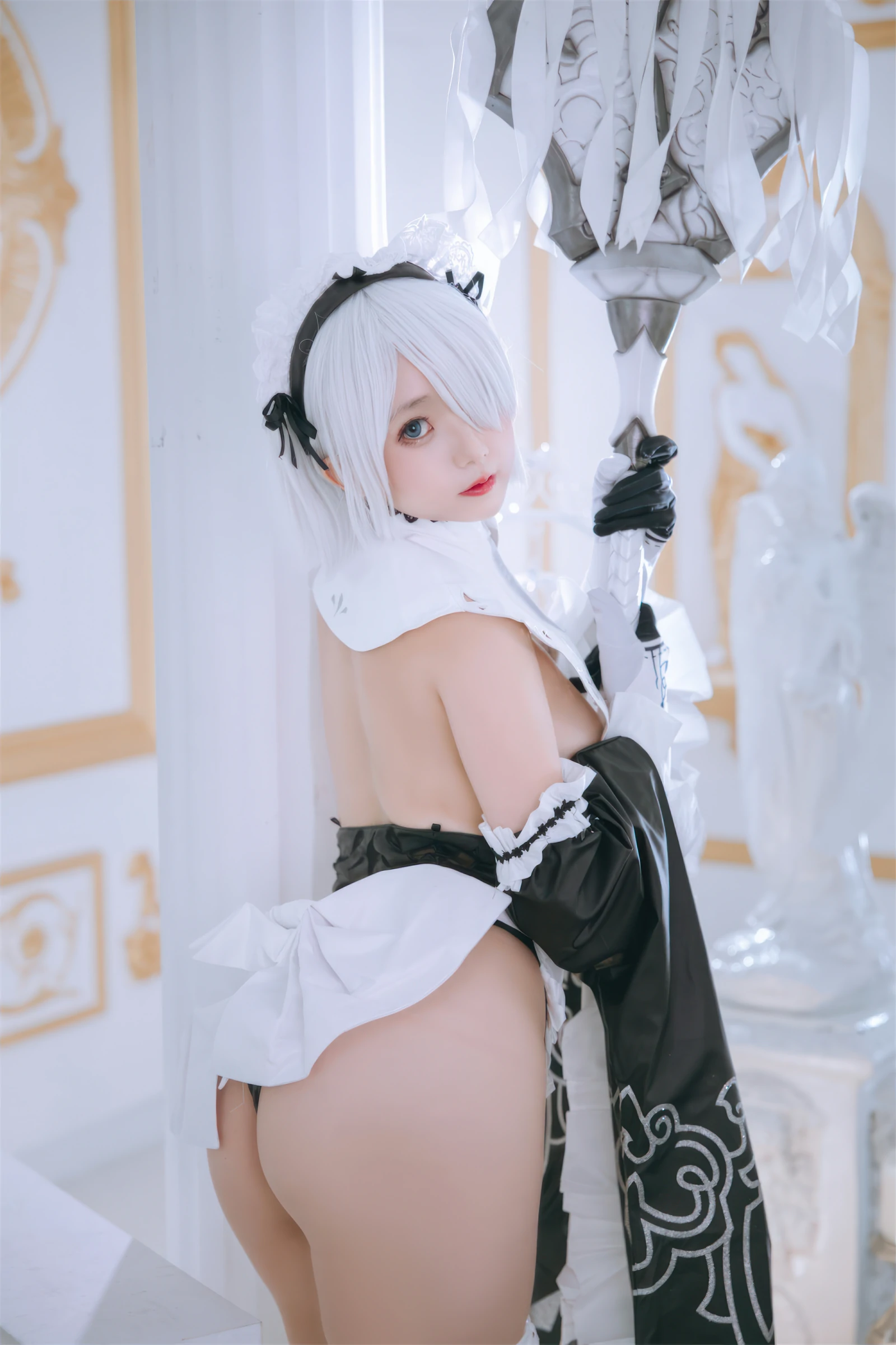 日奈娇 – 2B奶盖女仆 Cosplay-第45张