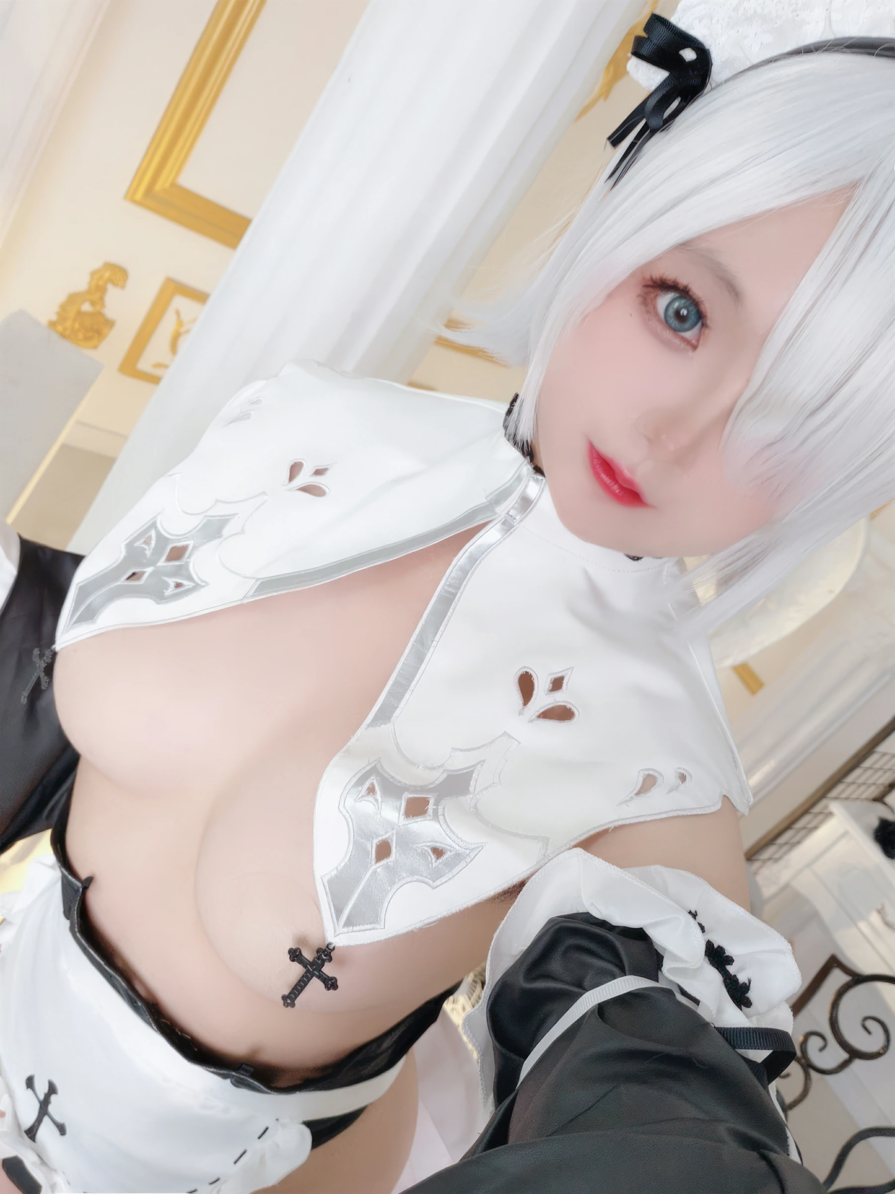 日奈娇 – 2B奶盖女仆 Cosplay-第52张