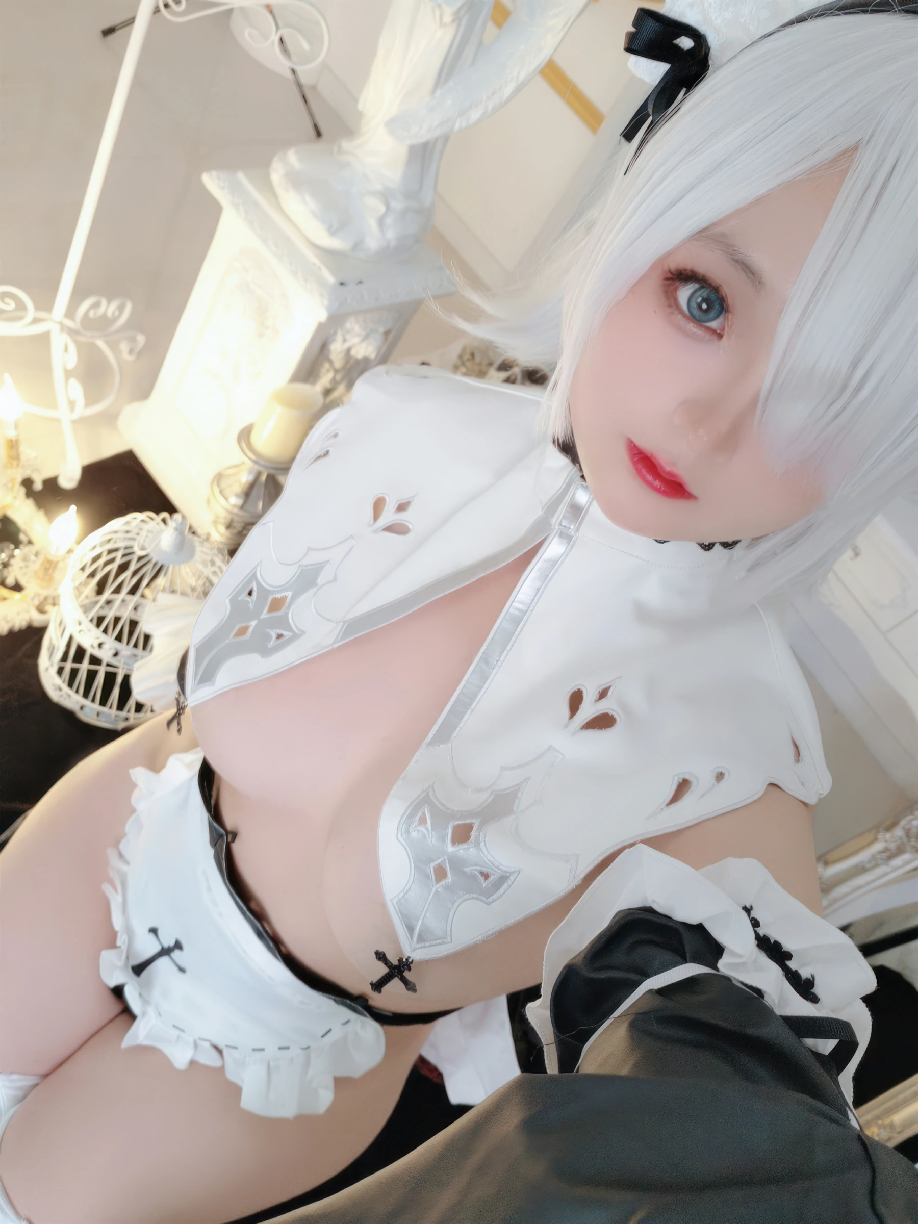 日奈娇 – 2B奶盖女仆 Cosplay-第55张