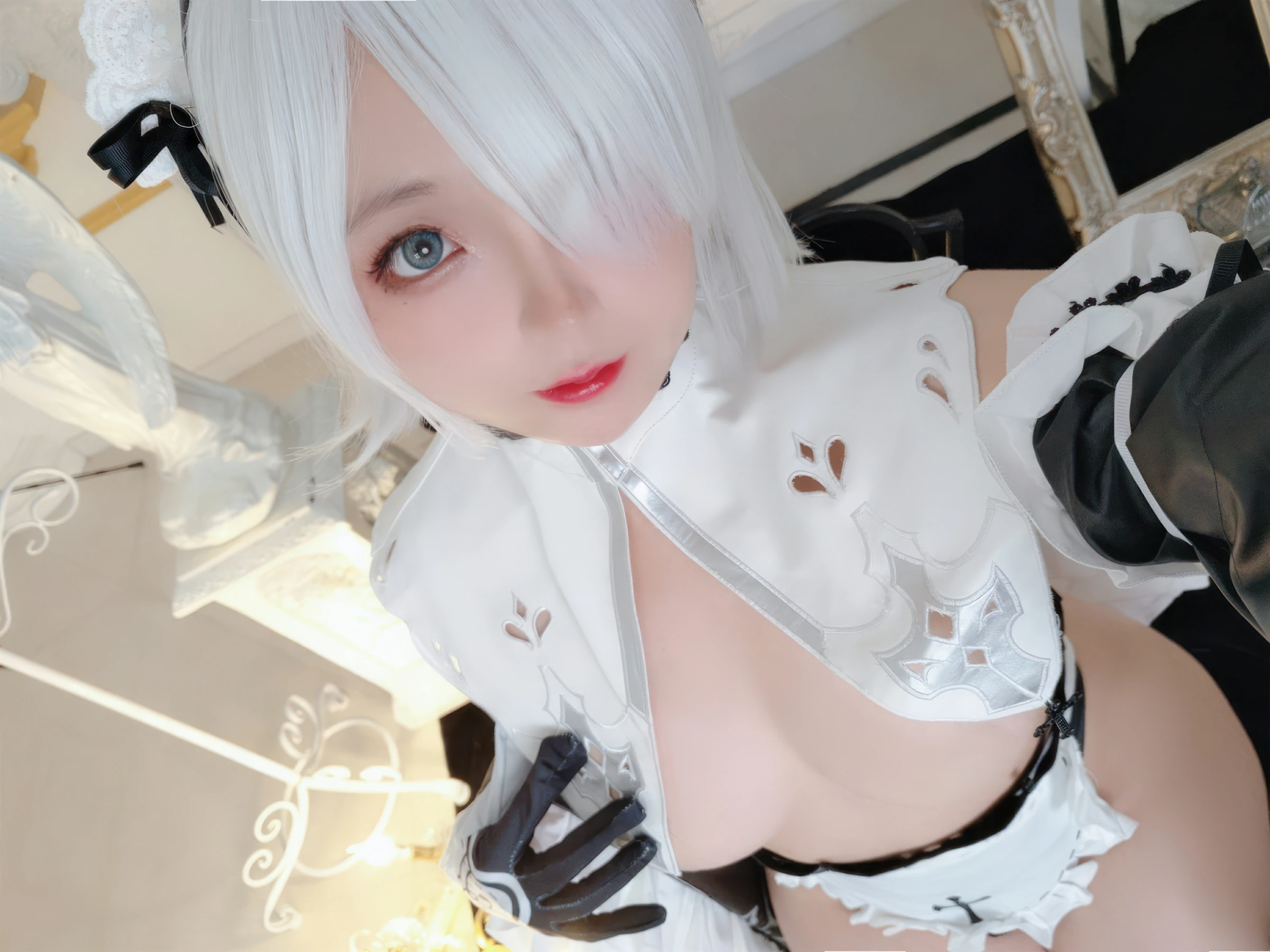 日奈娇 – 2B奶盖女仆 Cosplay-第58张