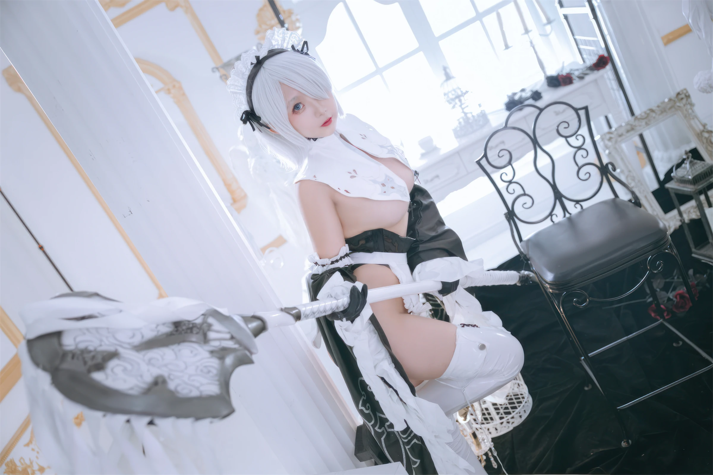 日奈娇 – 2B奶盖女仆 Cosplay-第82张