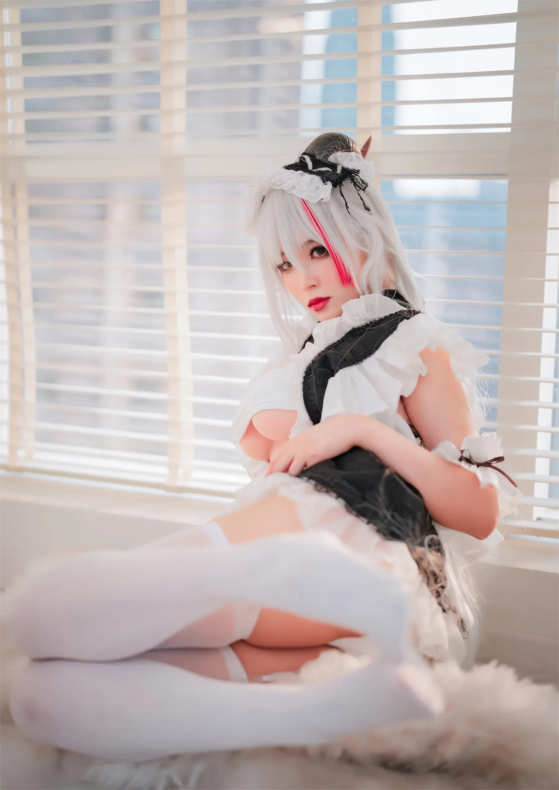 轩萧学姐 – 碧蓝航线 埃吉尔女仆 Cosplay-第24张