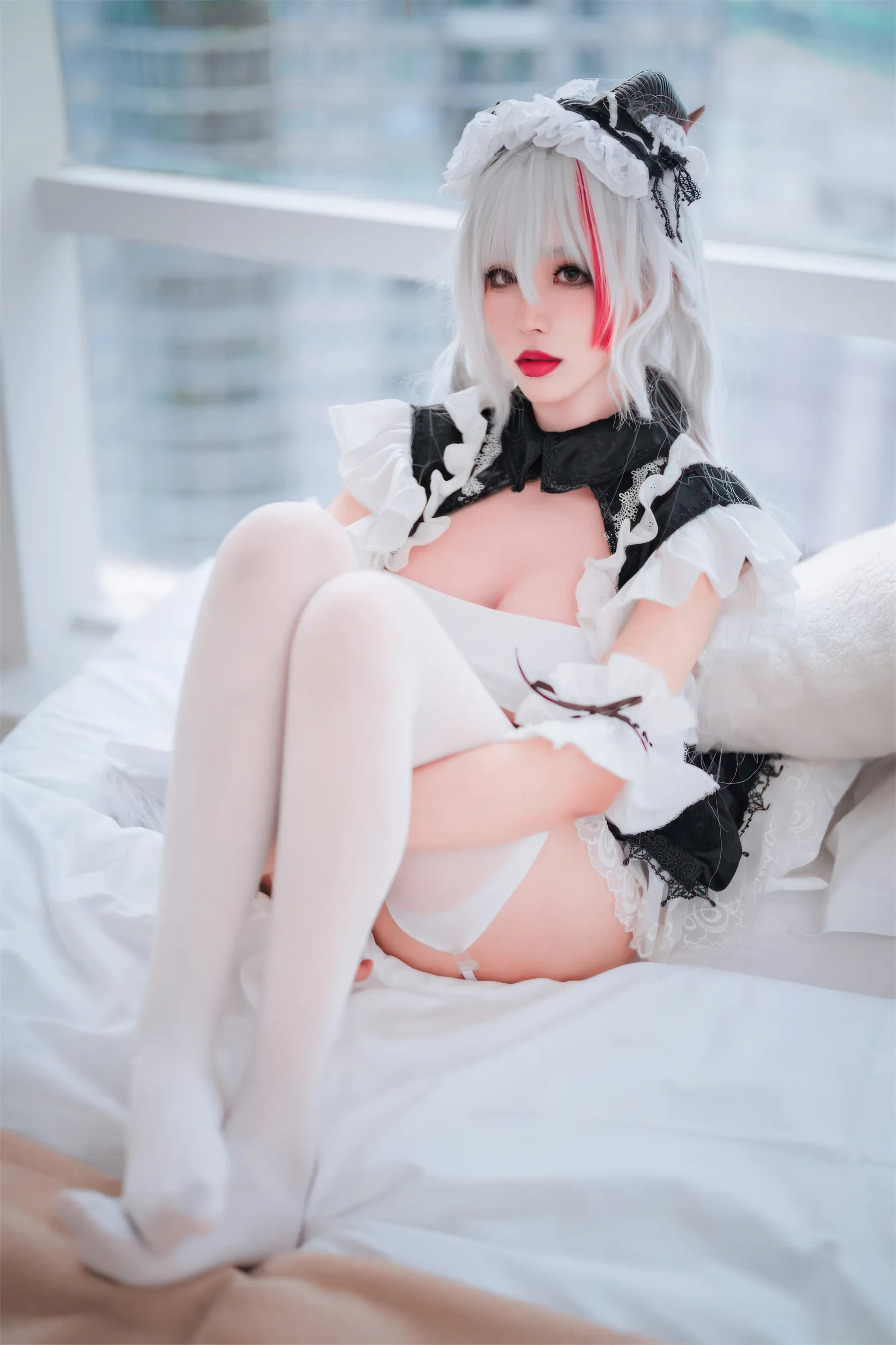 轩萧学姐 – 碧蓝航线 埃吉尔女仆 Cosplay-第28张