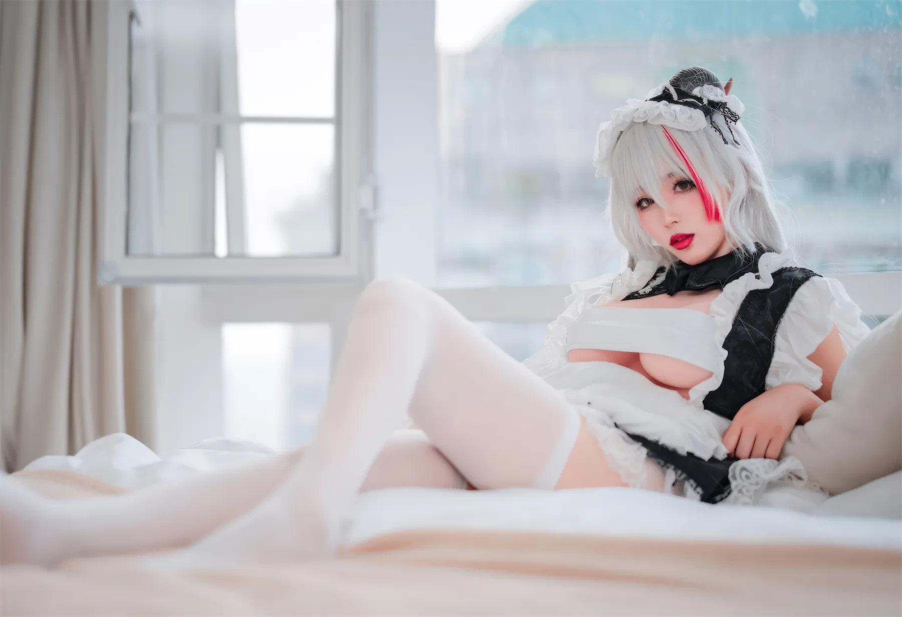 轩萧学姐 – 碧蓝航线 埃吉尔女仆 Cosplay-第27张