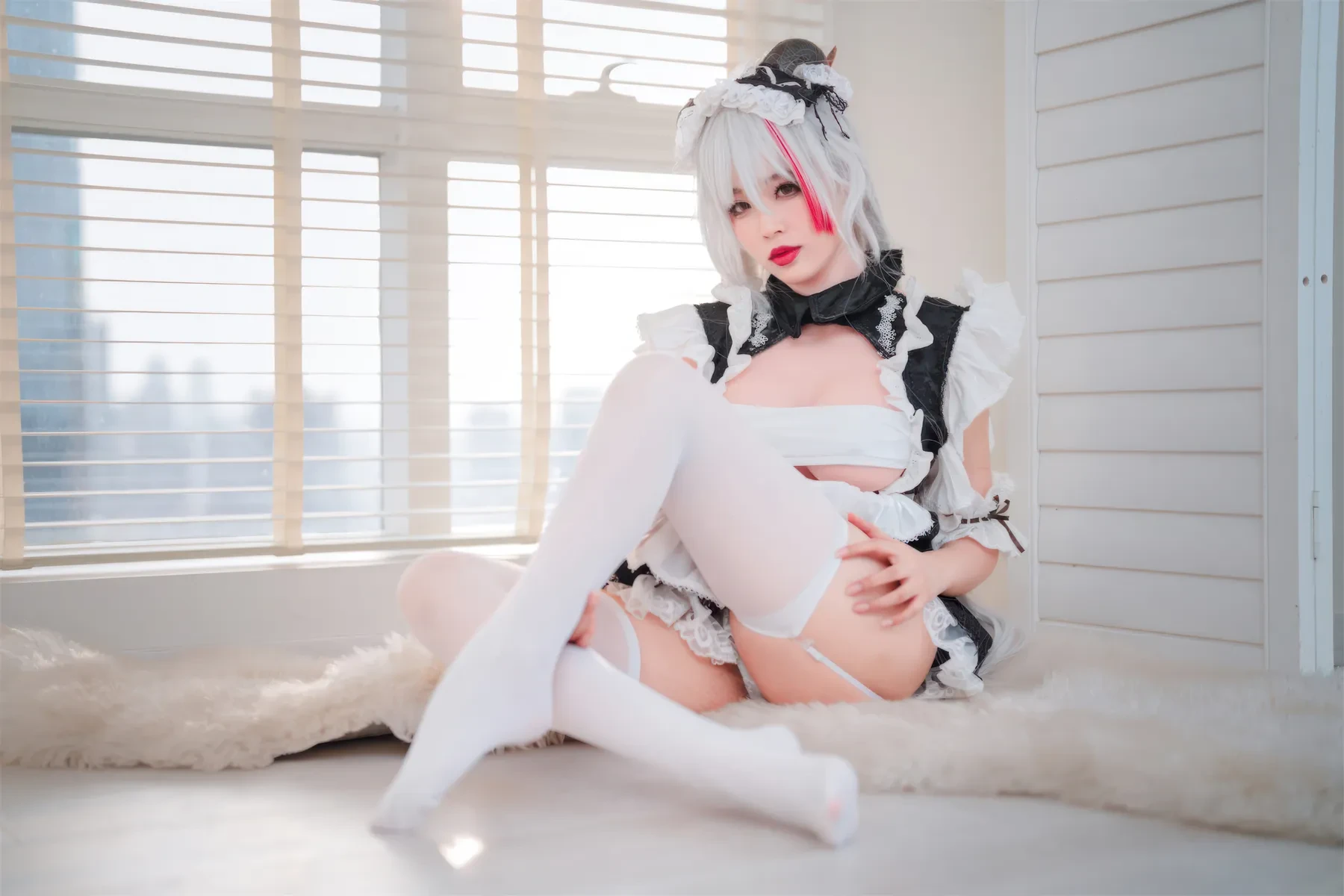 轩萧学姐 – 碧蓝航线 埃吉尔女仆 Cosplay-第26张