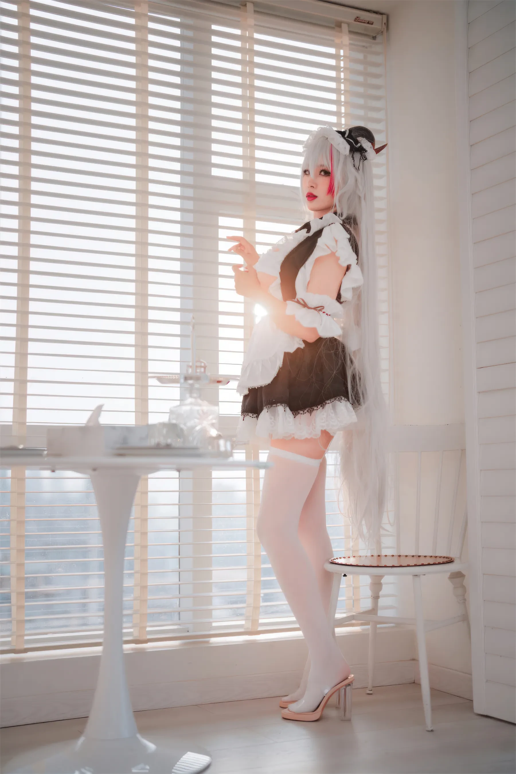 轩萧学姐 – 碧蓝航线 埃吉尔女仆 Cosplay-第39张