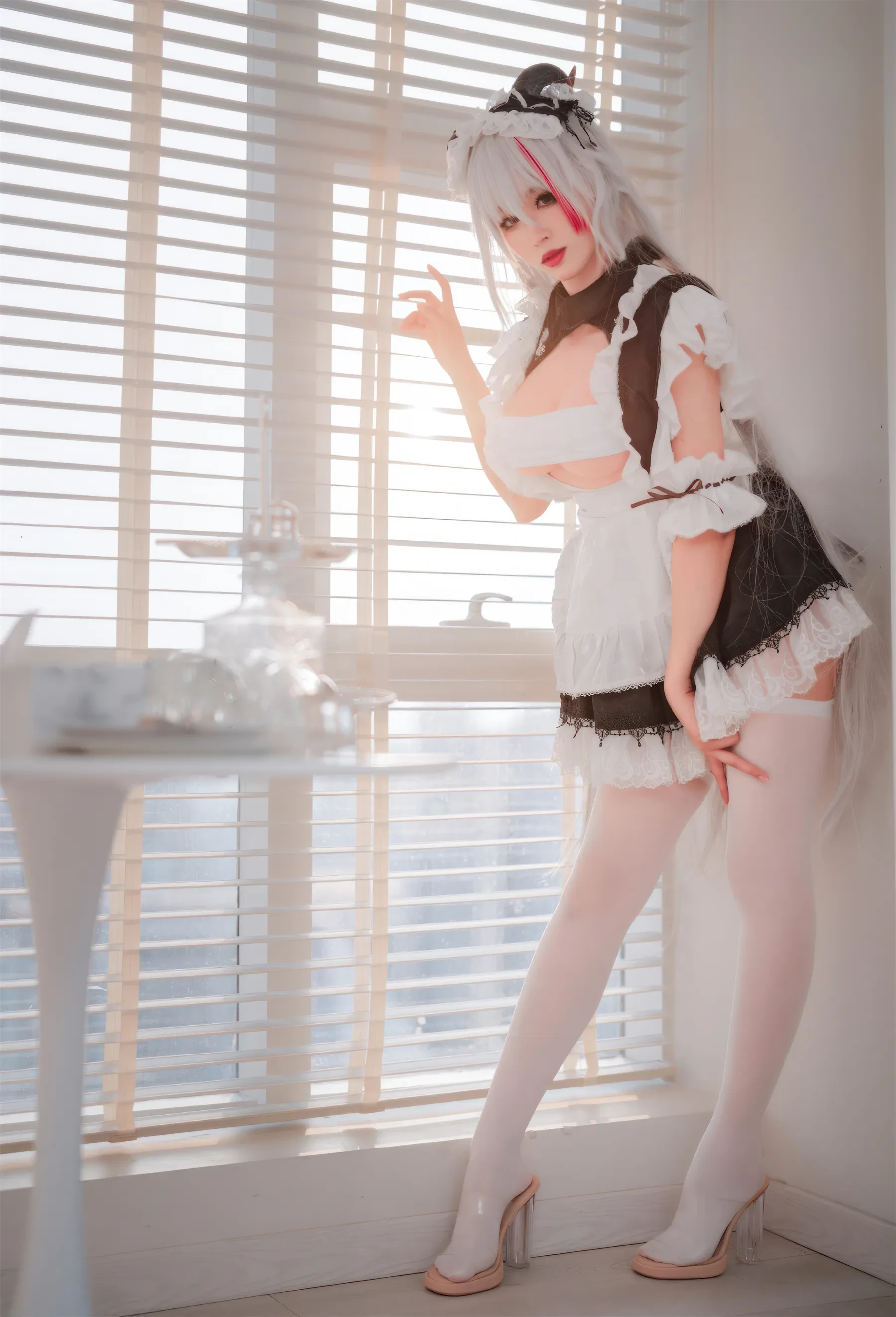 轩萧学姐 – 碧蓝航线 埃吉尔女仆 Cosplay-第42张