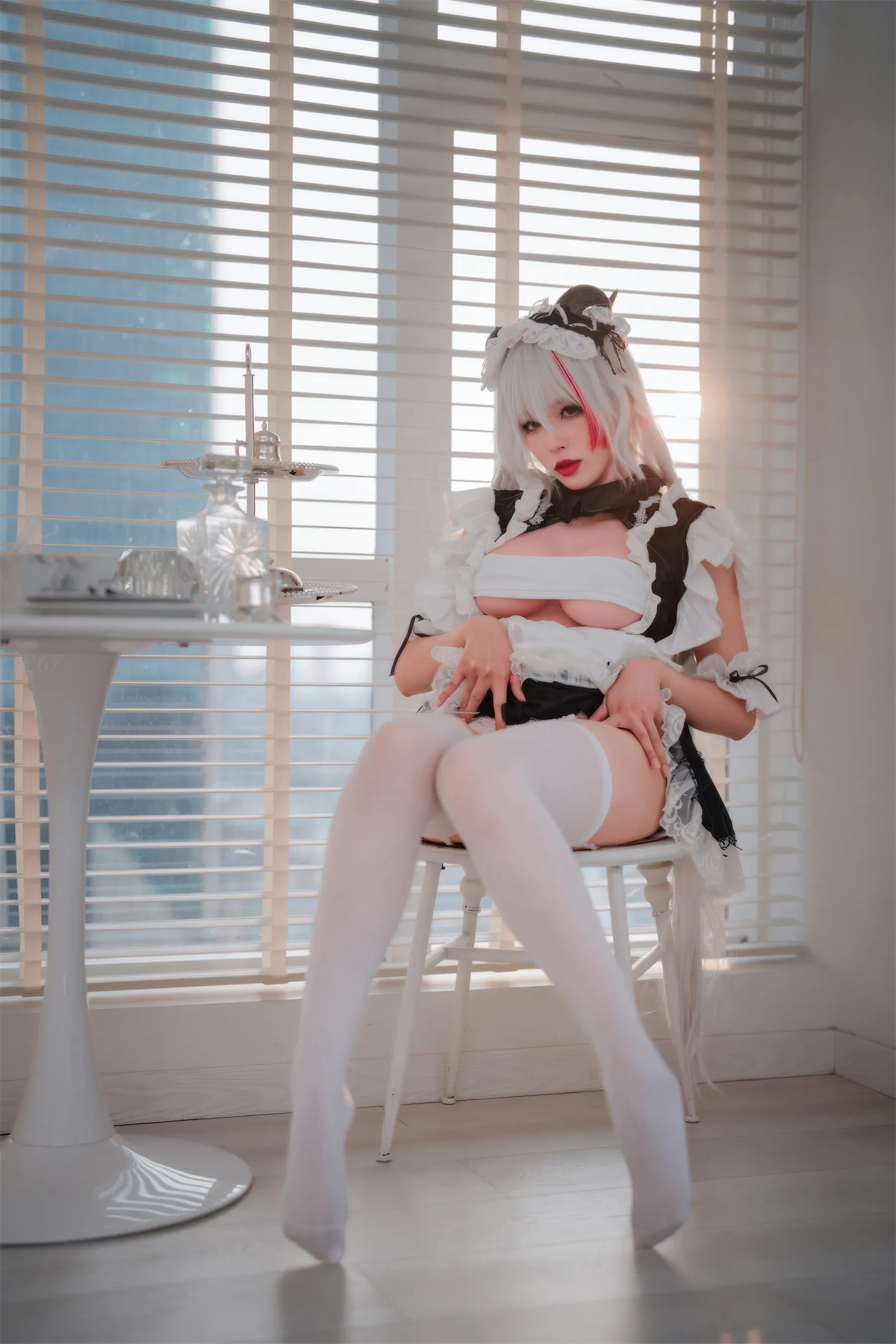 轩萧学姐 – 碧蓝航线 埃吉尔女仆 Cosplay-第44张