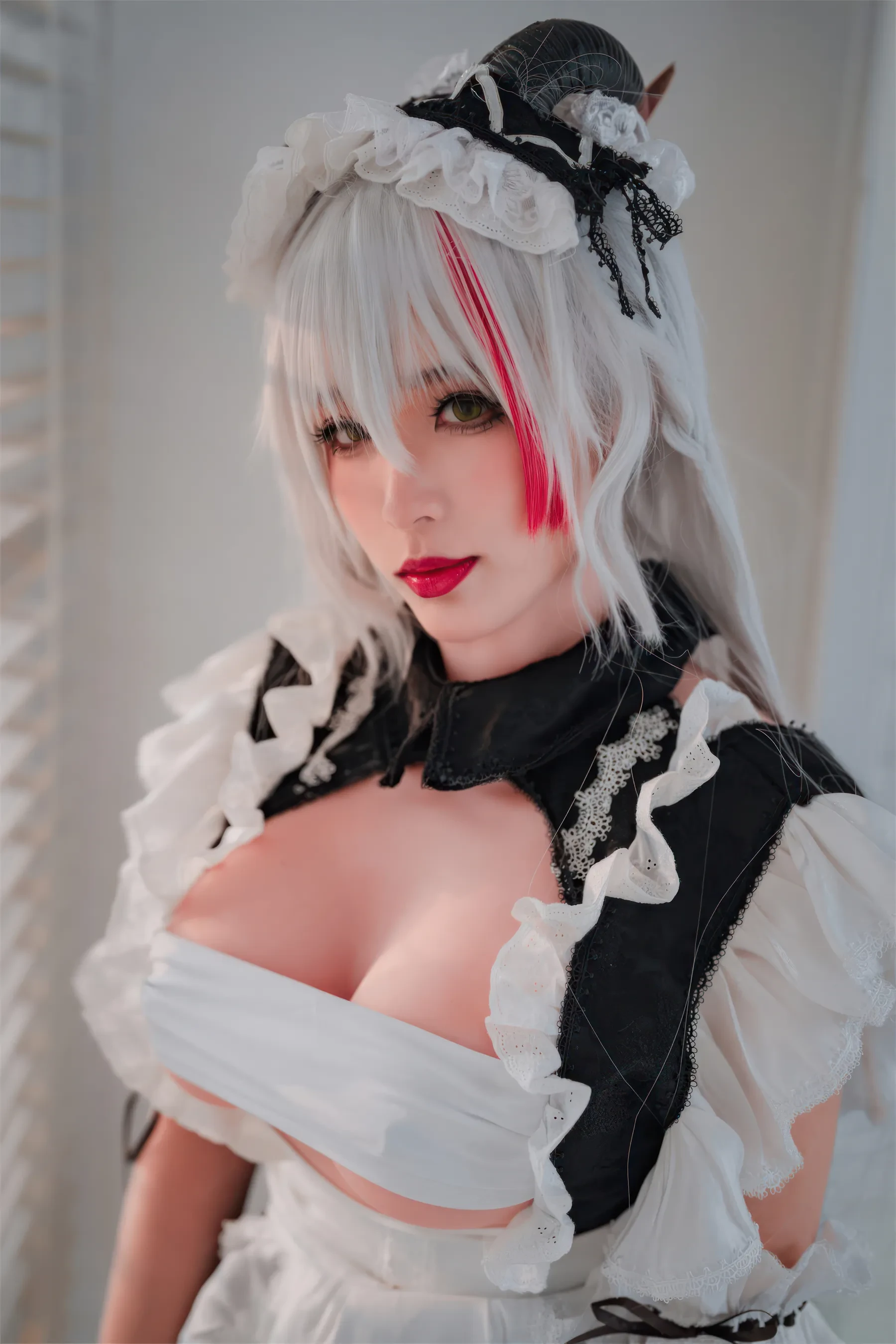 轩萧学姐 – 碧蓝航线 埃吉尔女仆 Cosplay-第49张