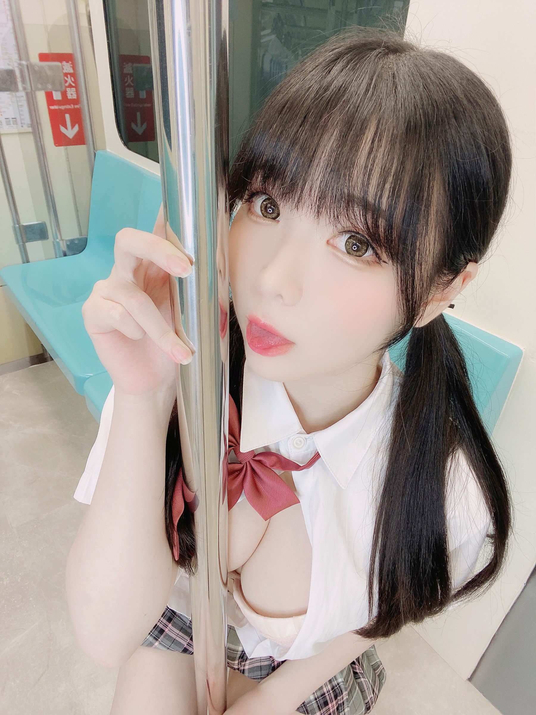 霜月shimo – JK格子裙 Cosplay-第1张