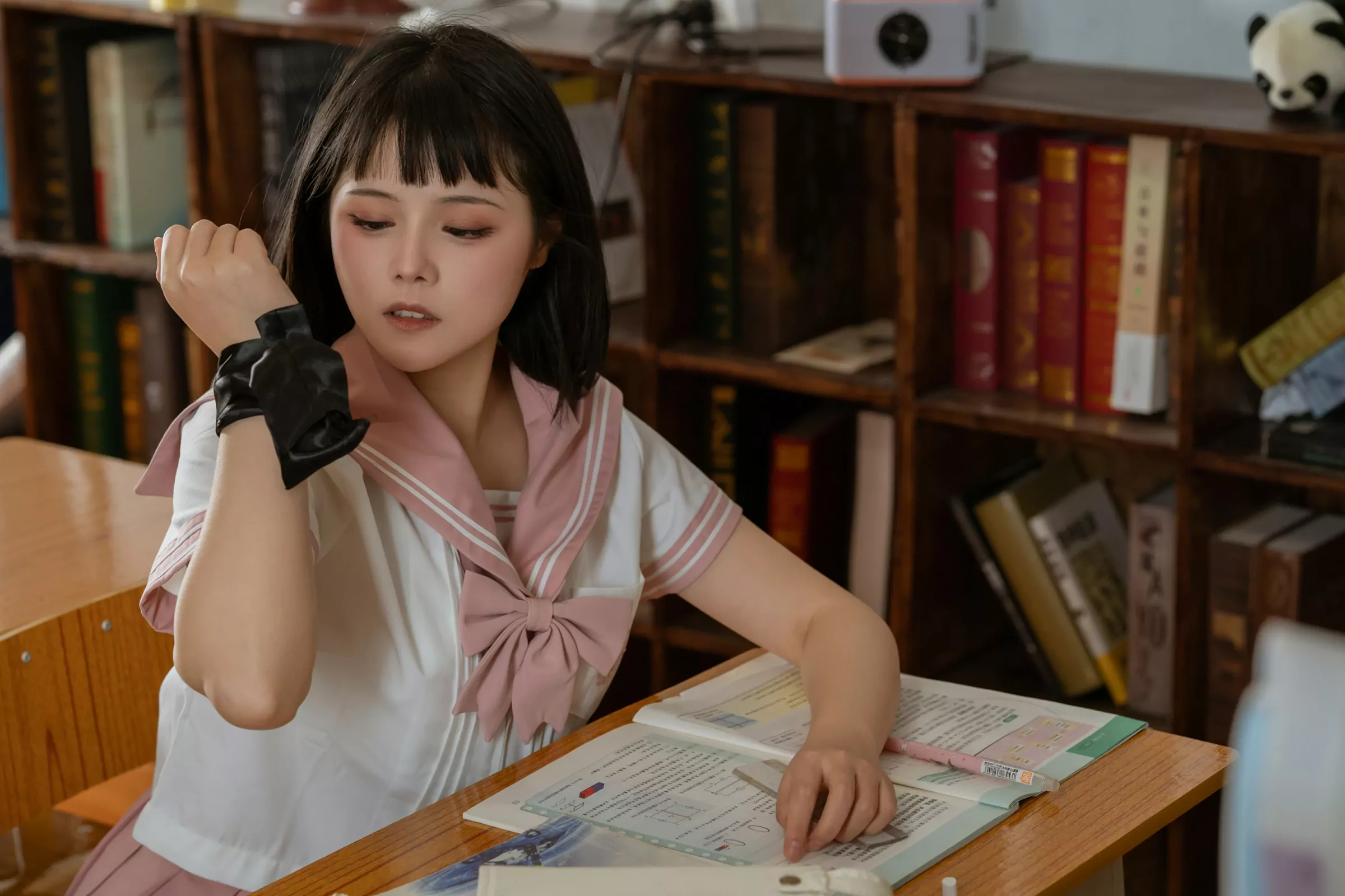 奈汐酱nice  七月喵子  放学后的补习 Cosplay-第6张