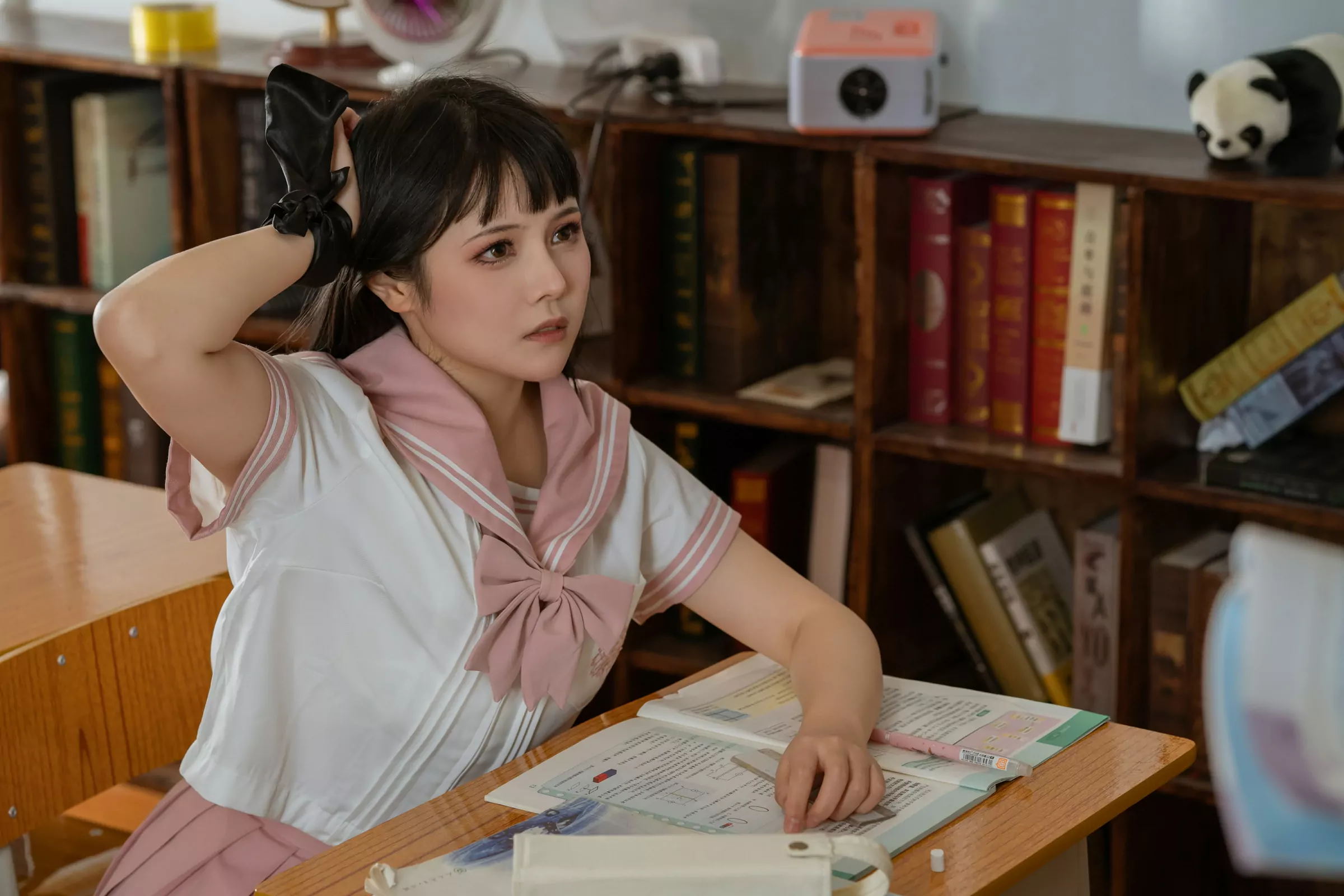 奈汐酱nice  七月喵子  放学后的补习 Cosplay-第20张