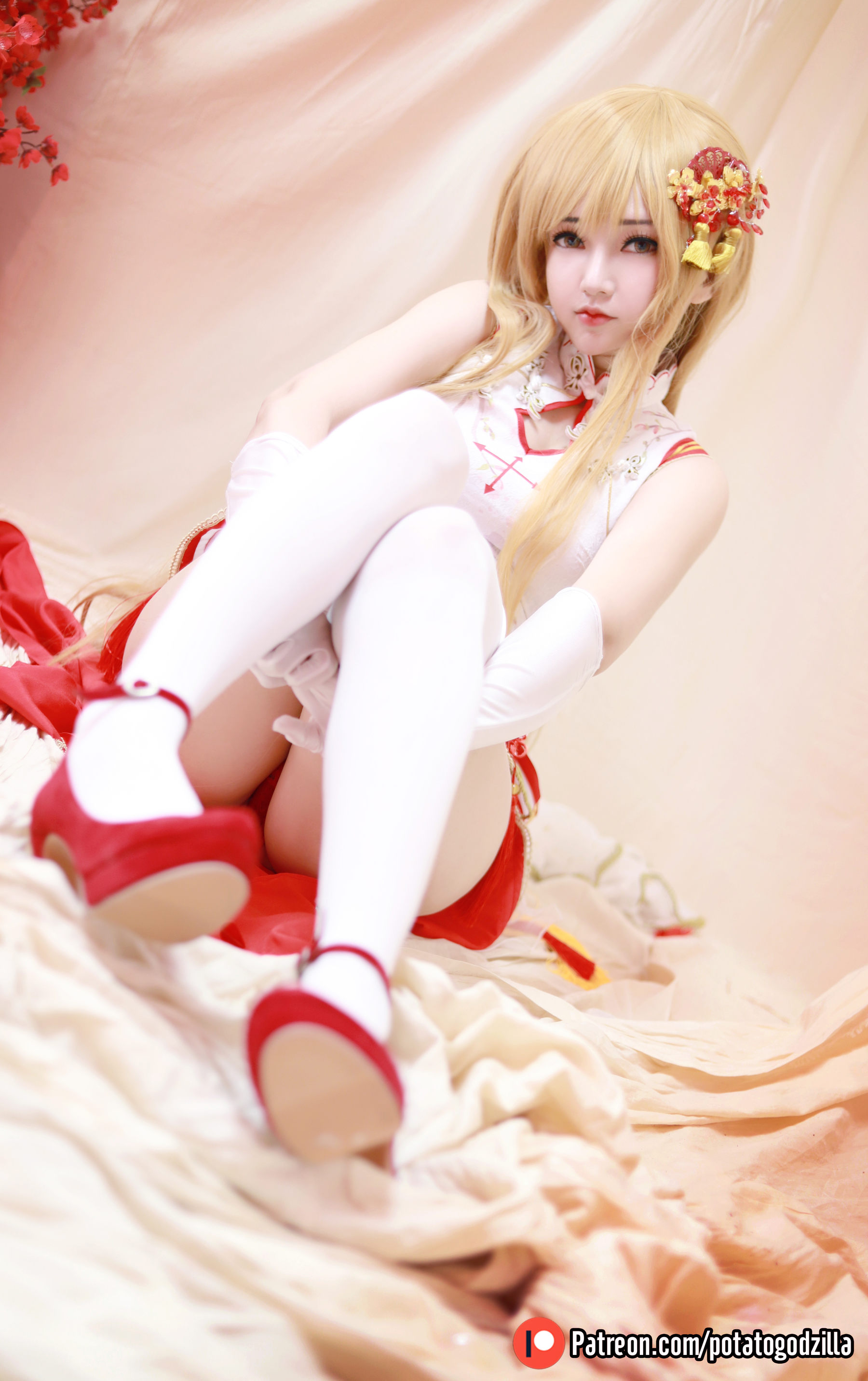 Potato Godzilla – Asuna Yuuki Qipao Cosplay-第29张