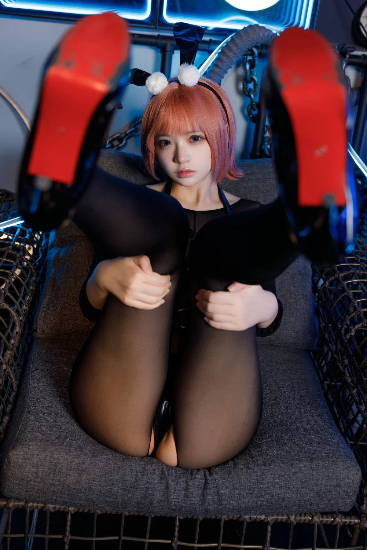 疯猫ss – 黑丝束缚兔 Cosplay-第11张