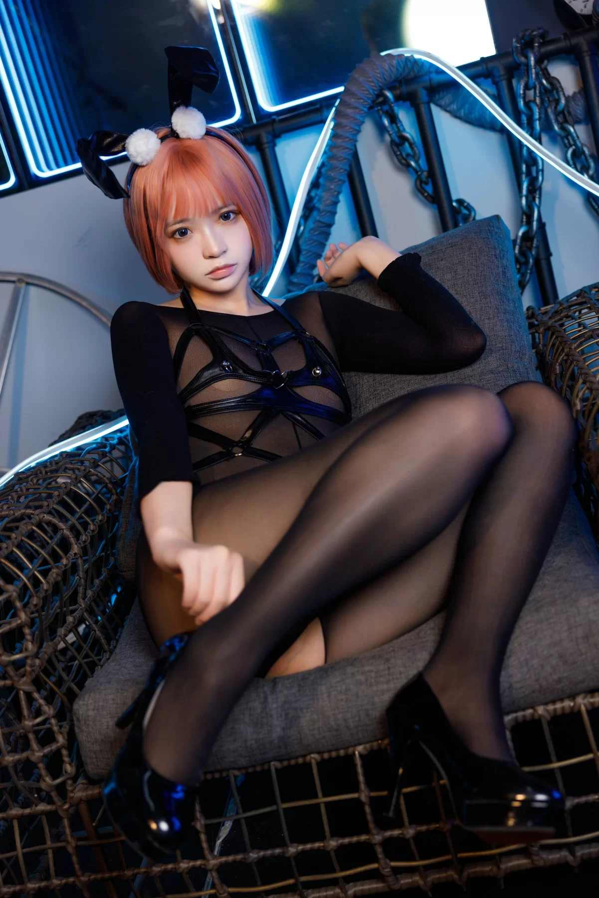 疯猫ss – 黑丝束缚兔 Cosplay-第19张