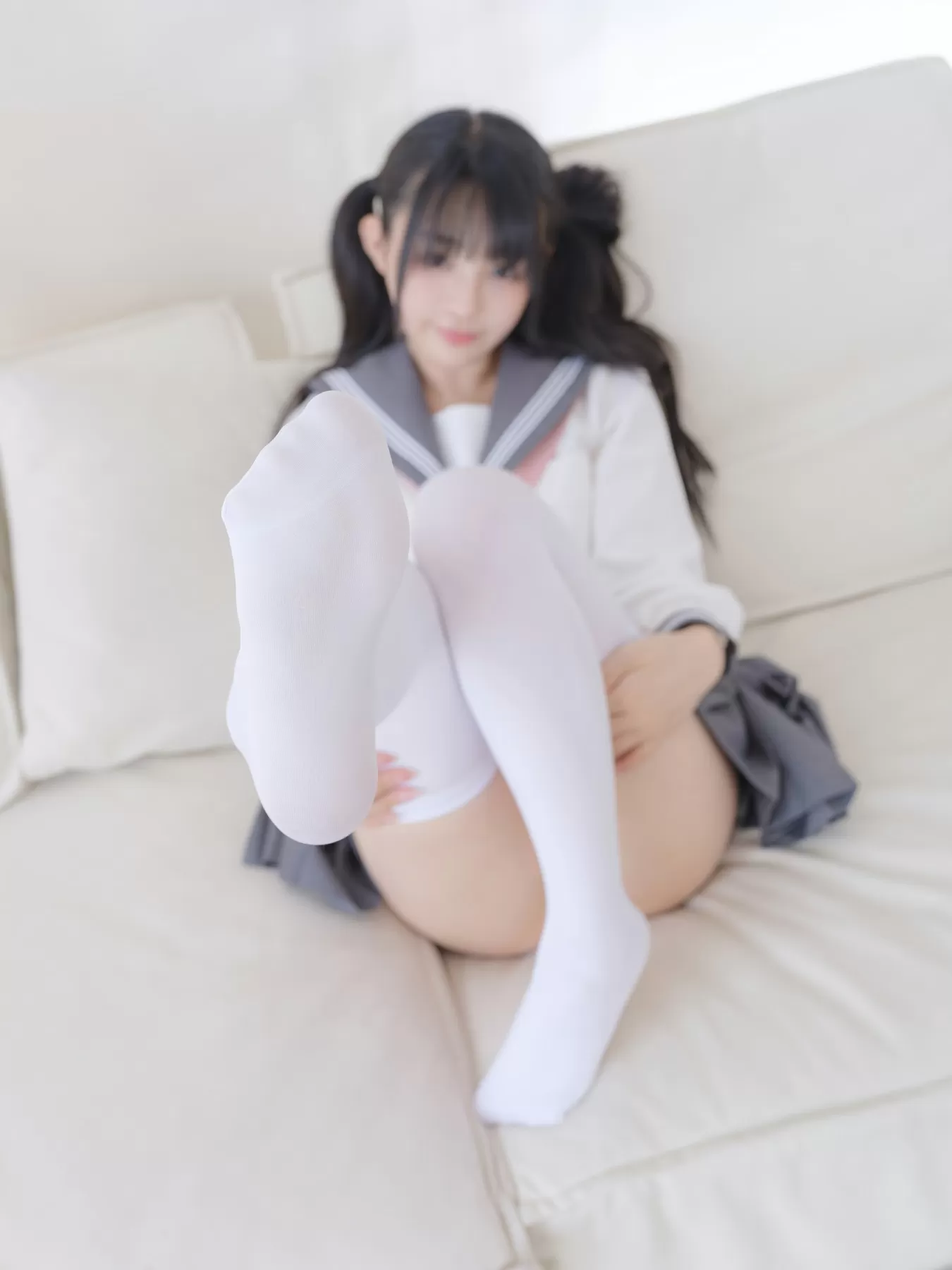 桜井宁宁 – 双马尾白丝JK Cosplay-第15张
