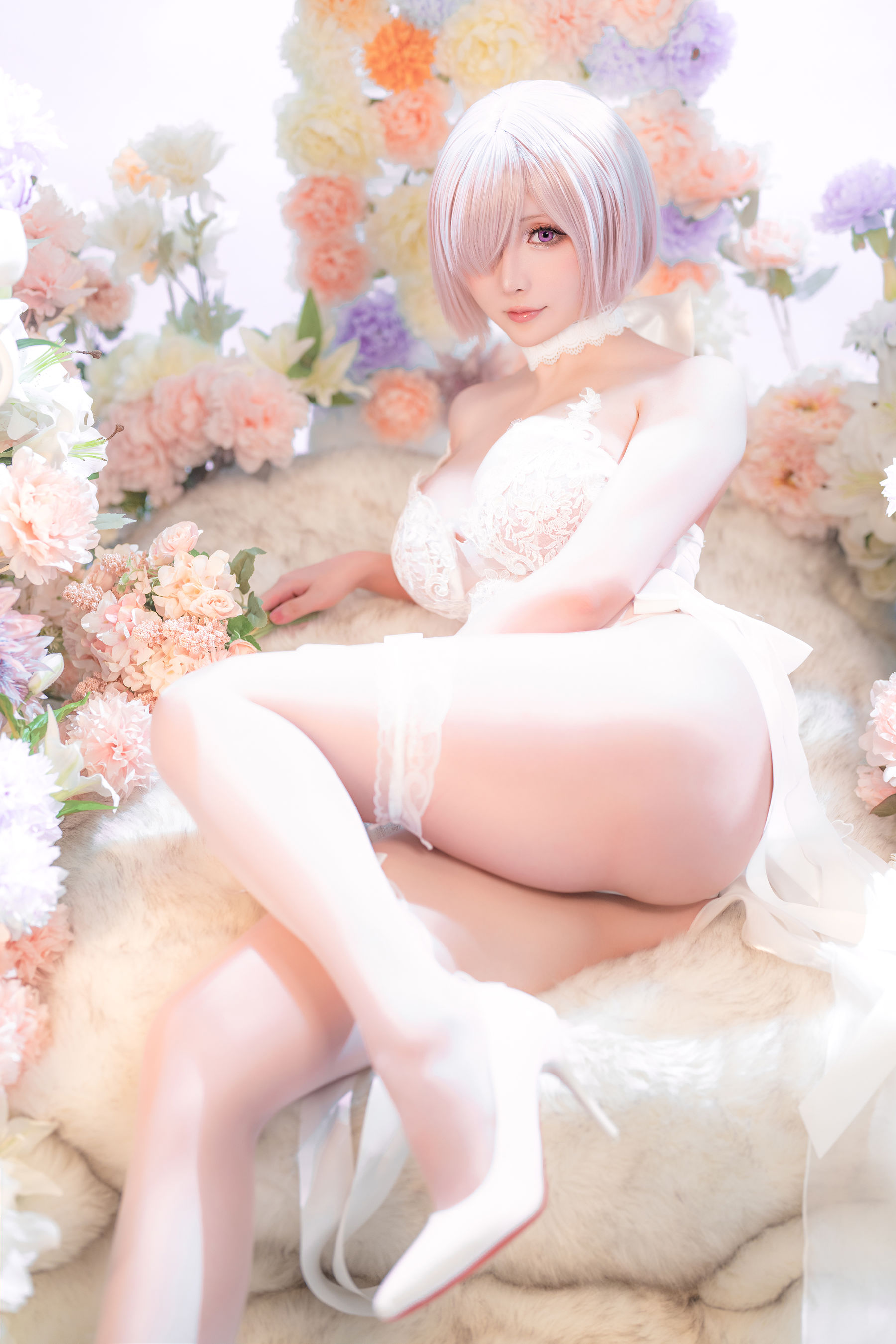 Coser小姐姐星之迟迟 – 玛修同人婚纱 Cosplay-第6张