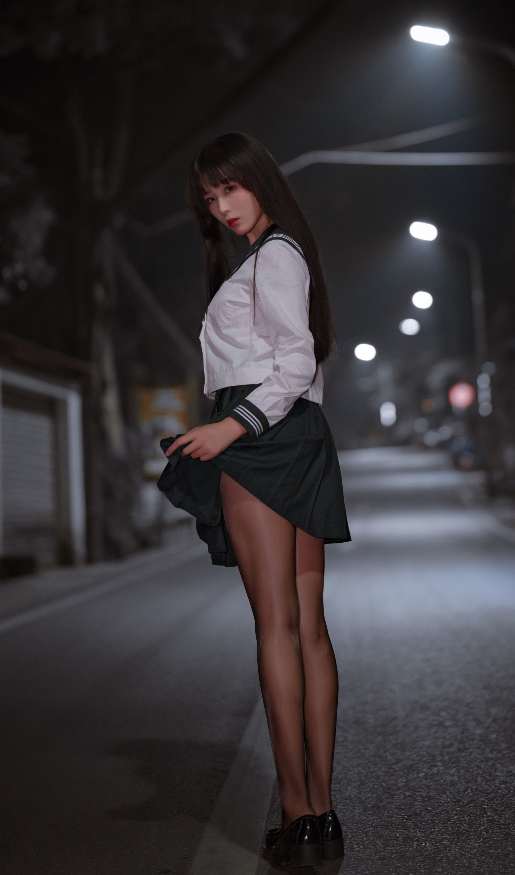 轩萧学姐 – 公路JK Cosplay-第27张