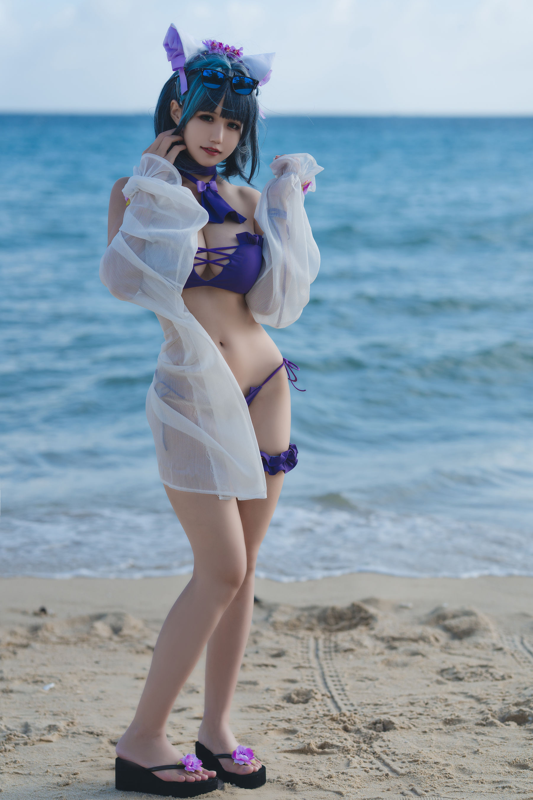 动漫博主小仓千代w – 柴郡泳装 Cosplay-第1张