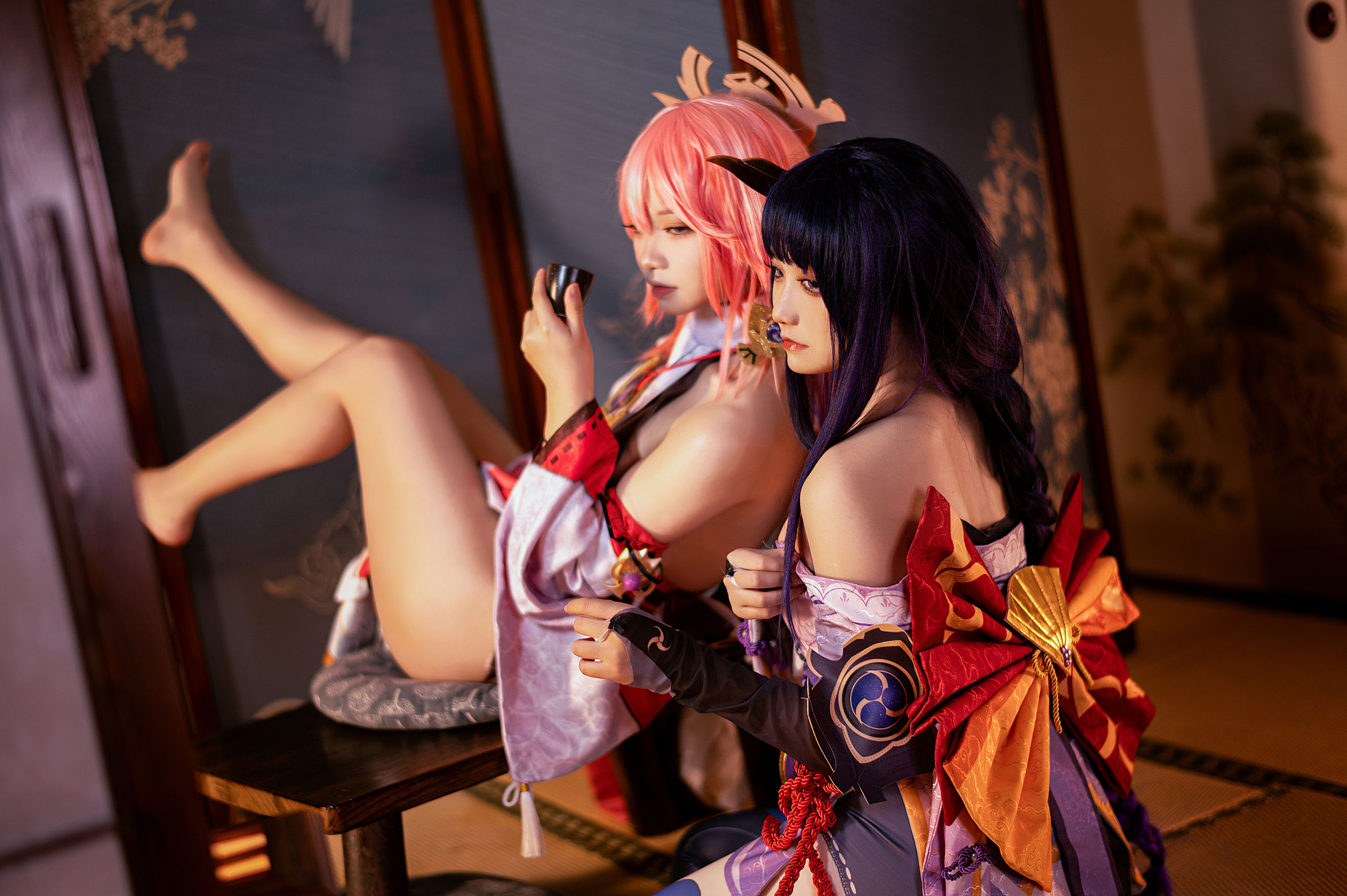 伊喵君景三 – 八重雷神 双倍快乐 Cosplay-第24张
