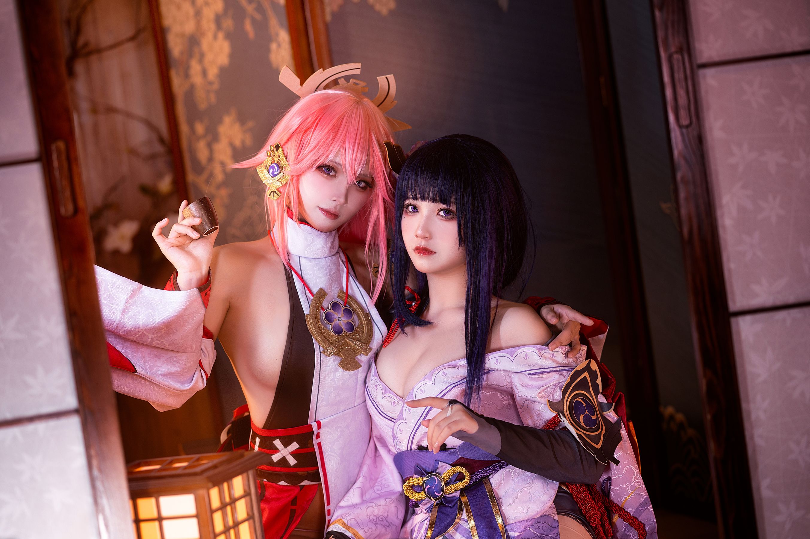伊喵君景三 – 八重雷神 双倍快乐 Cosplay-第25张