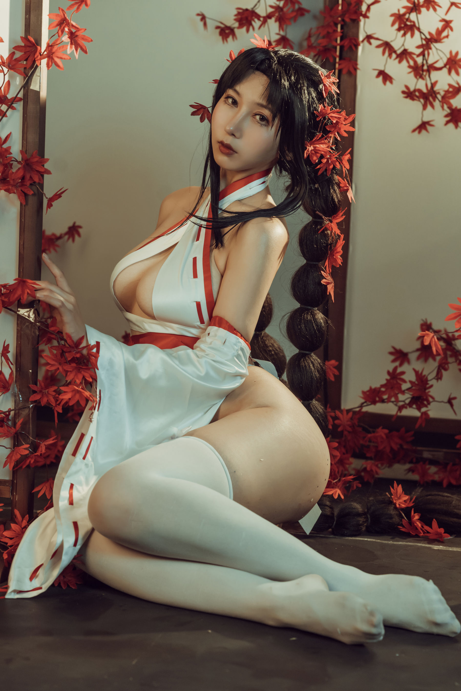 云溪溪 – 奶桃巫女 Cosplay-第1张