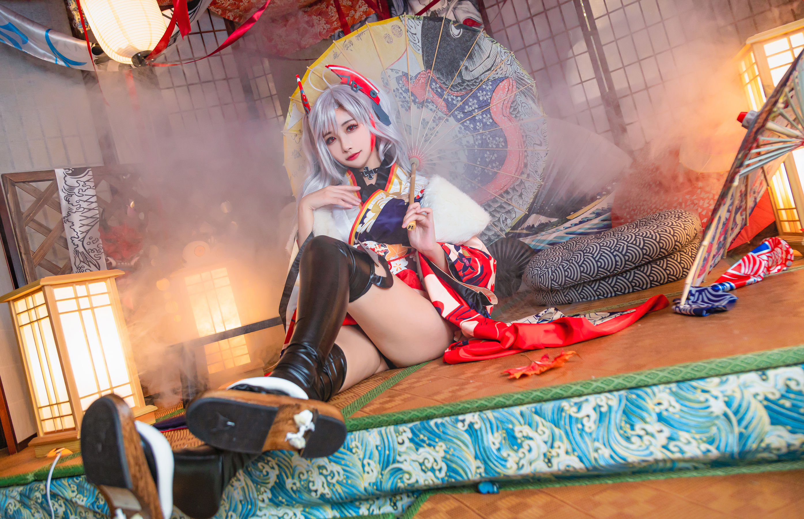 微博妹子Momoko葵葵 – 欧根之和服 Cosplay-第1张